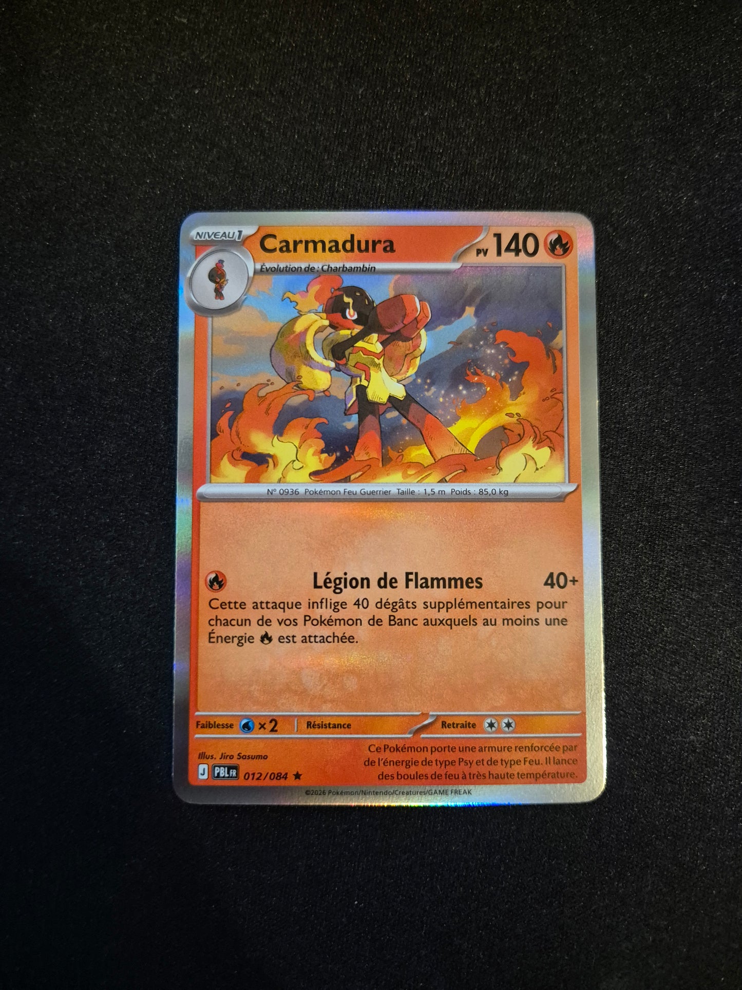 Carte Pokémon Carmadura Holo 012/084 ME05 Nuit Noire