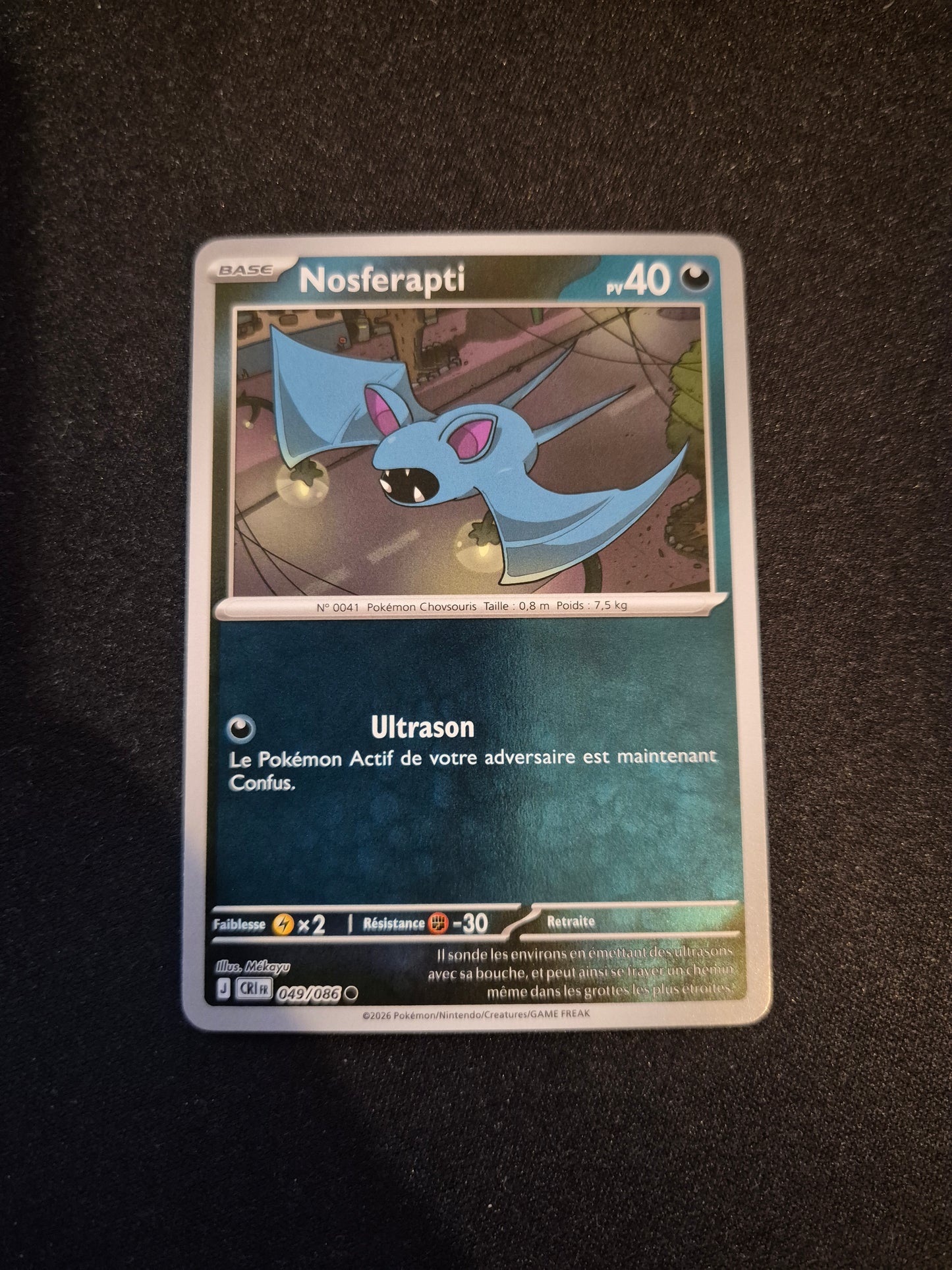 Carte Pokémon Nosferapti Reverse 049/086 ME04 Chaos Ascendant