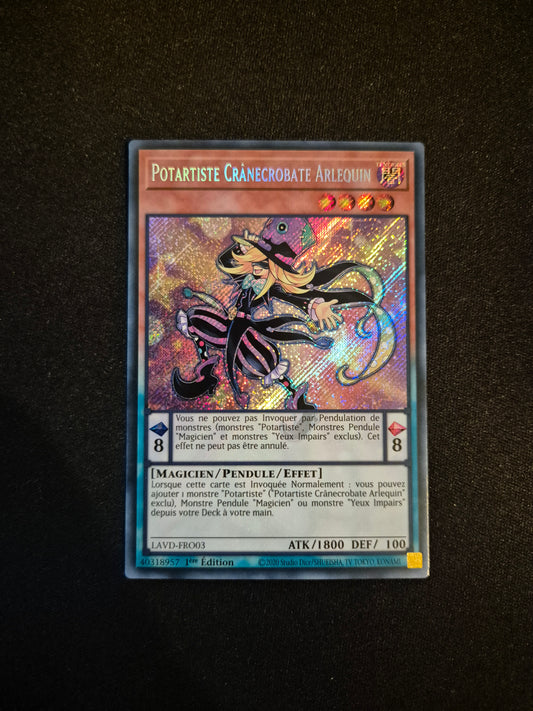Carte Yu-Gi-Oh! Potartiste Cranecrobate Arlequin Secret Rare LAVD-FRO03