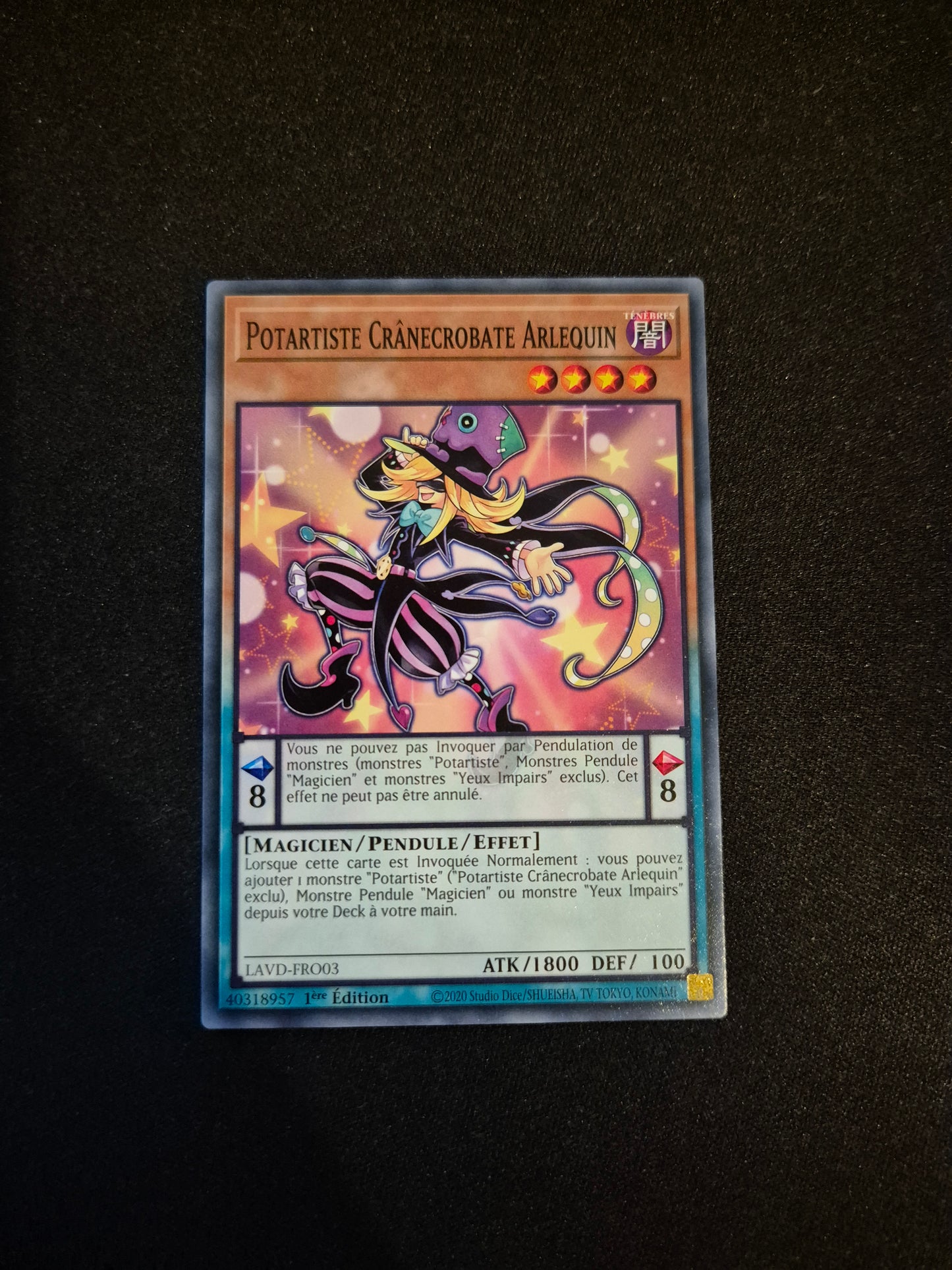 Carte Yu-Gi-Oh! Potartiste Cranecrobate Arlequin LAVD-FRO03