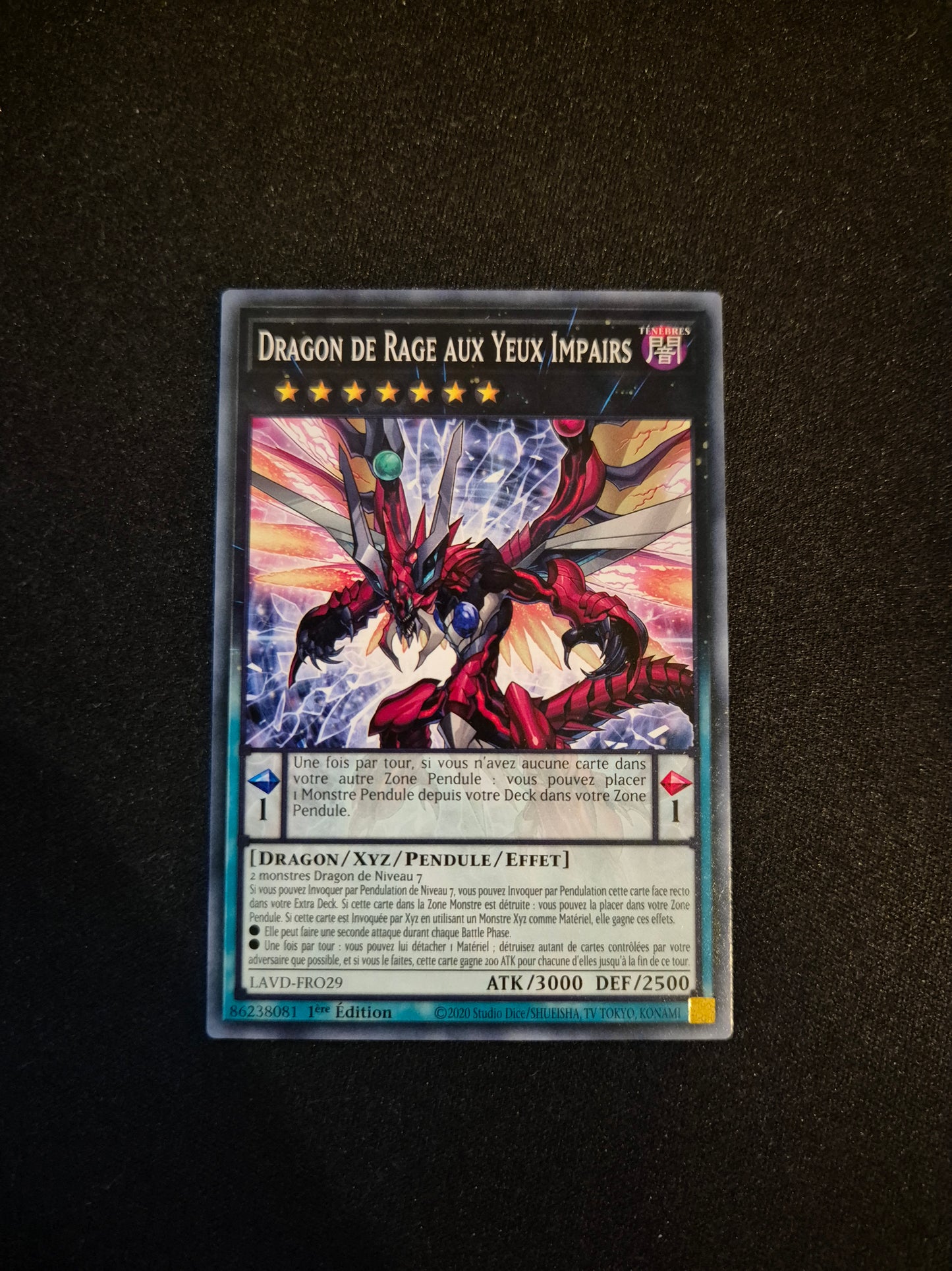 Carte Yu-Gi-Oh! Dragon de Rage aux Yeux Impairs LAVD-FRO29