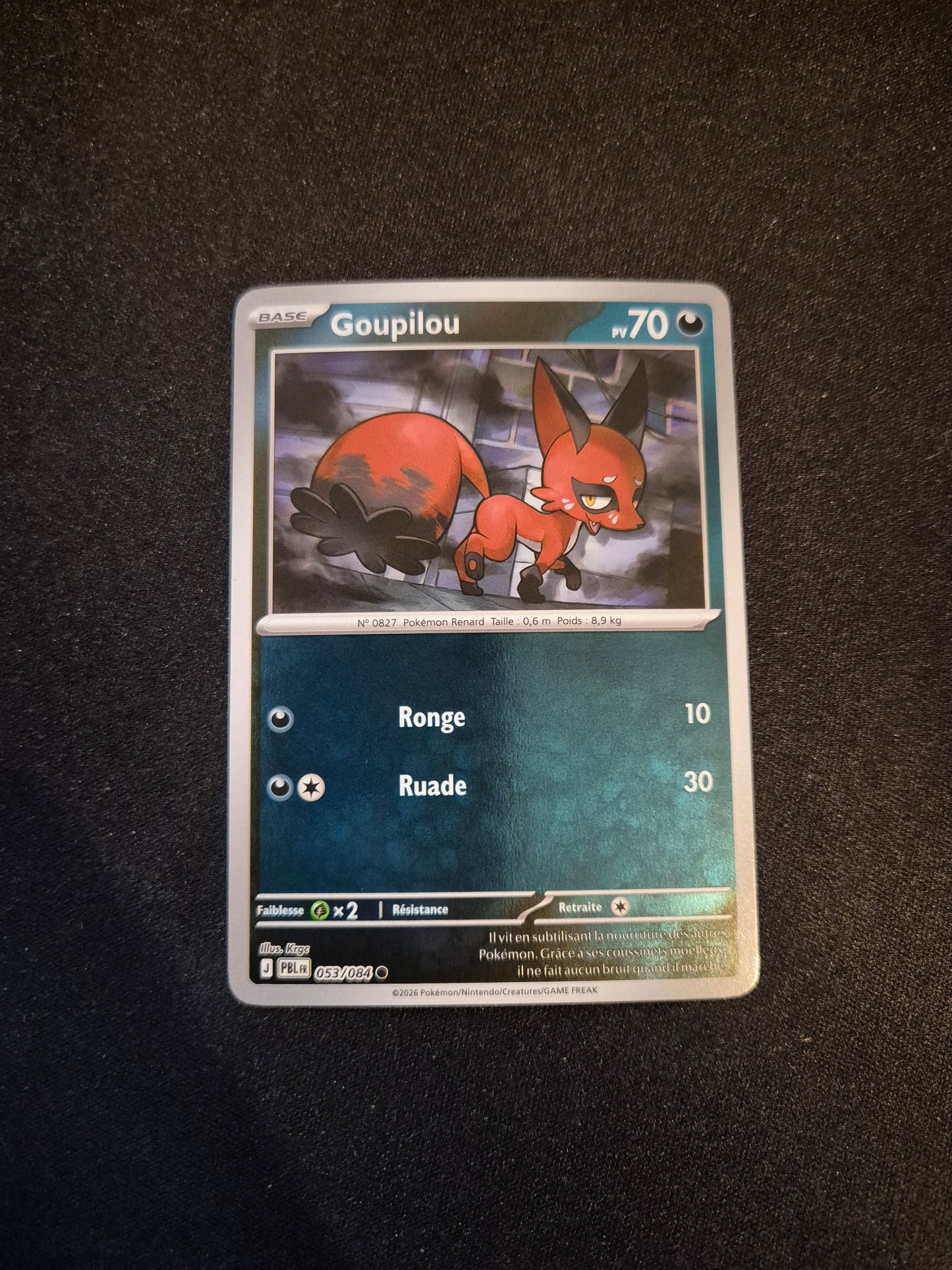 Carte Pokémon Goupilou Reverse 053/084 ME05 Nuit Noire