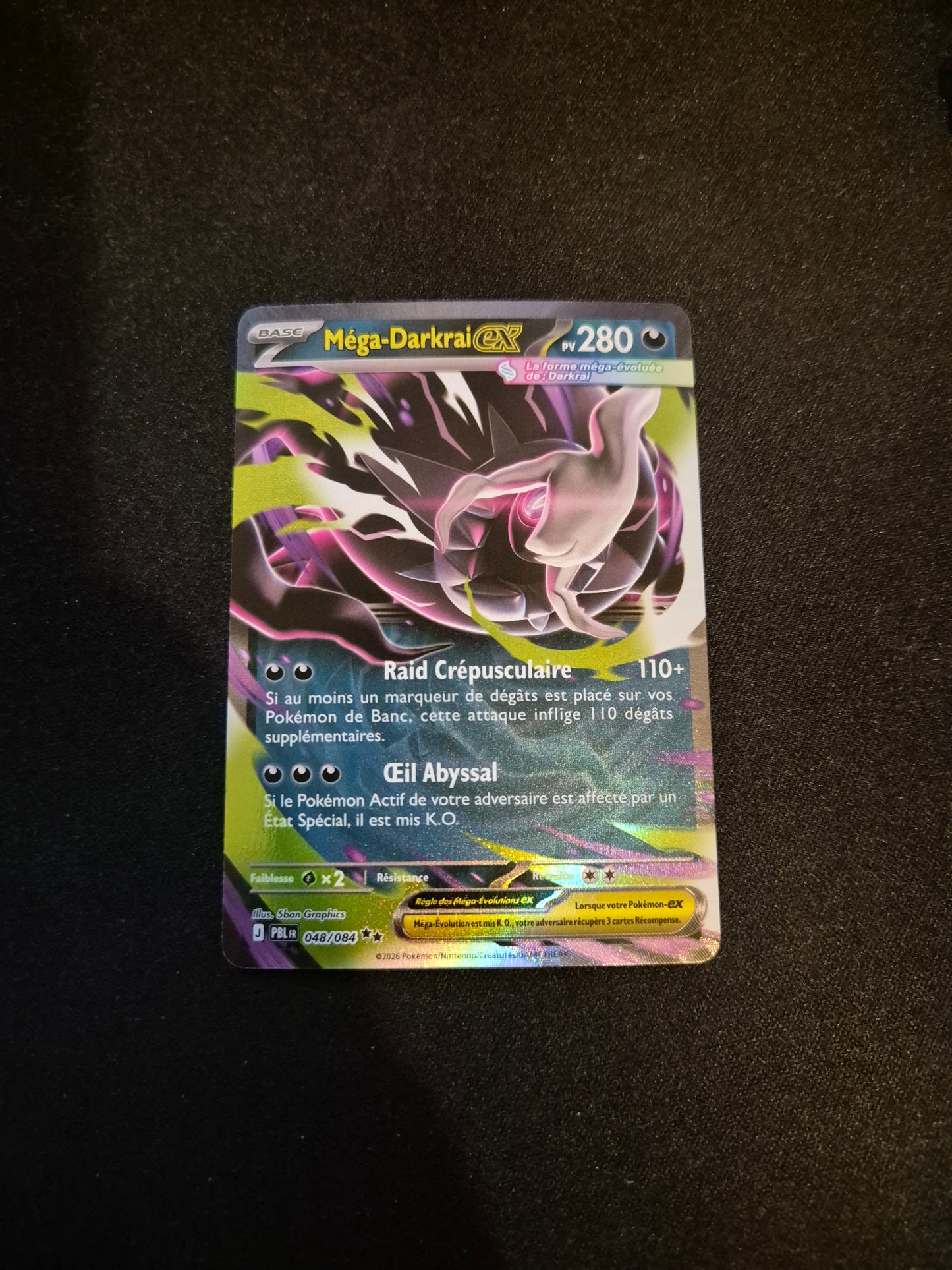 Carte Pokémon Méga-Darkrai EX 048/084 ME05 Nuit Noire