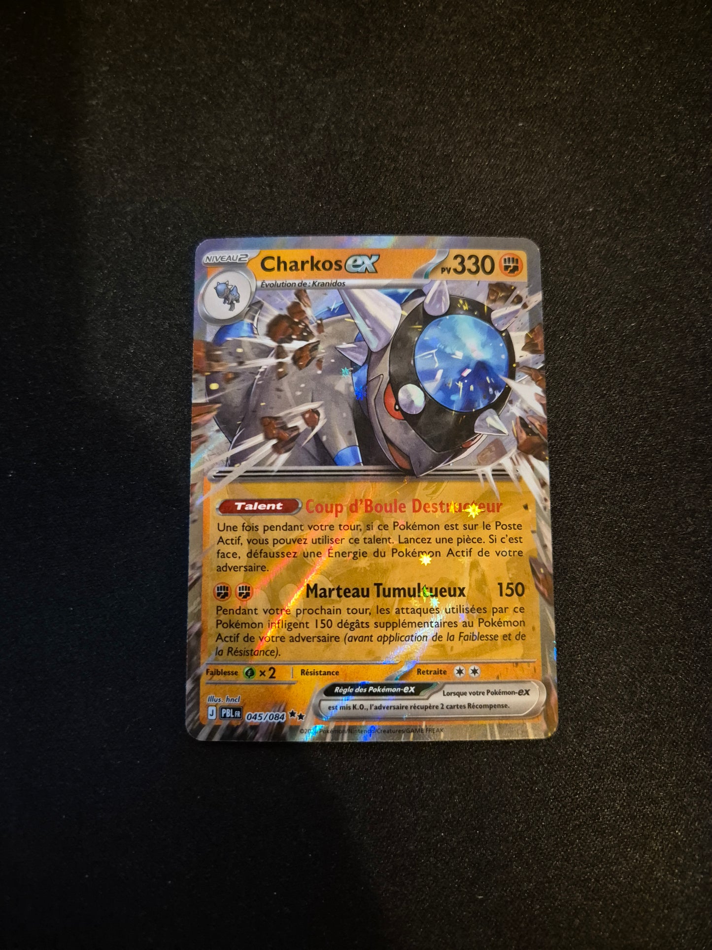 Carte Pokémon Charkos EX 045/084 ME05 Nuit Noire