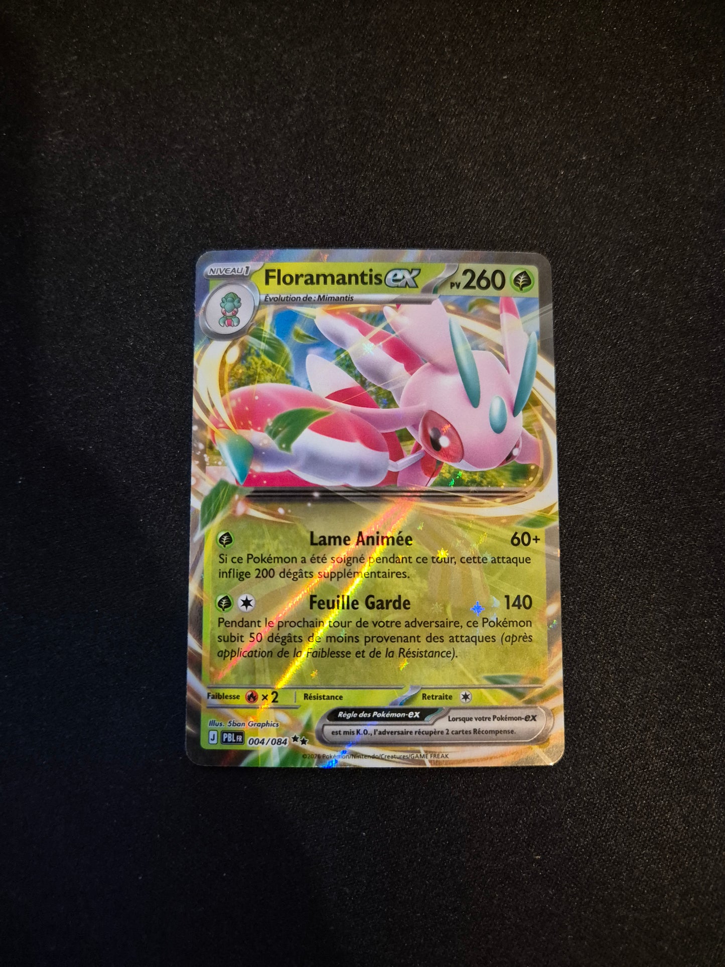Carte Pokémon Floramantis EX 004/084 ME05 Nuit Noire