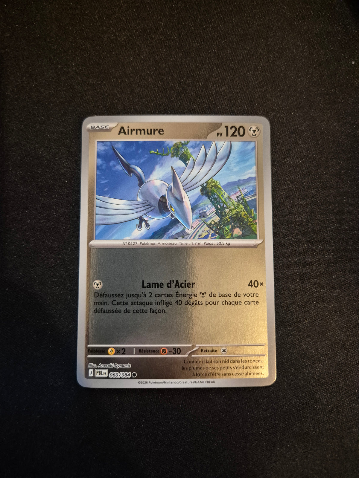 Carte Pokémon Airmure Reverse 060/084 ME05 Nuit Noire