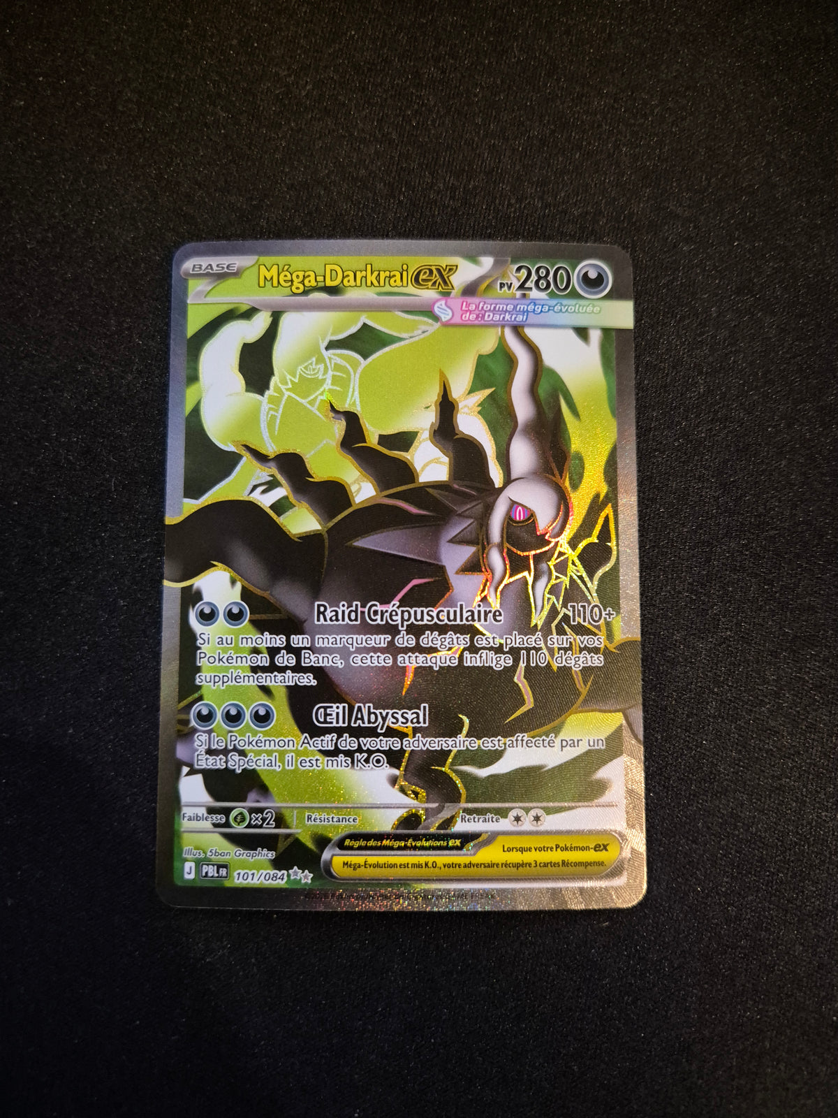 Carte Pokémon Méga-Darkrai EX Full Art 101/084 ME05 Nuit Noire