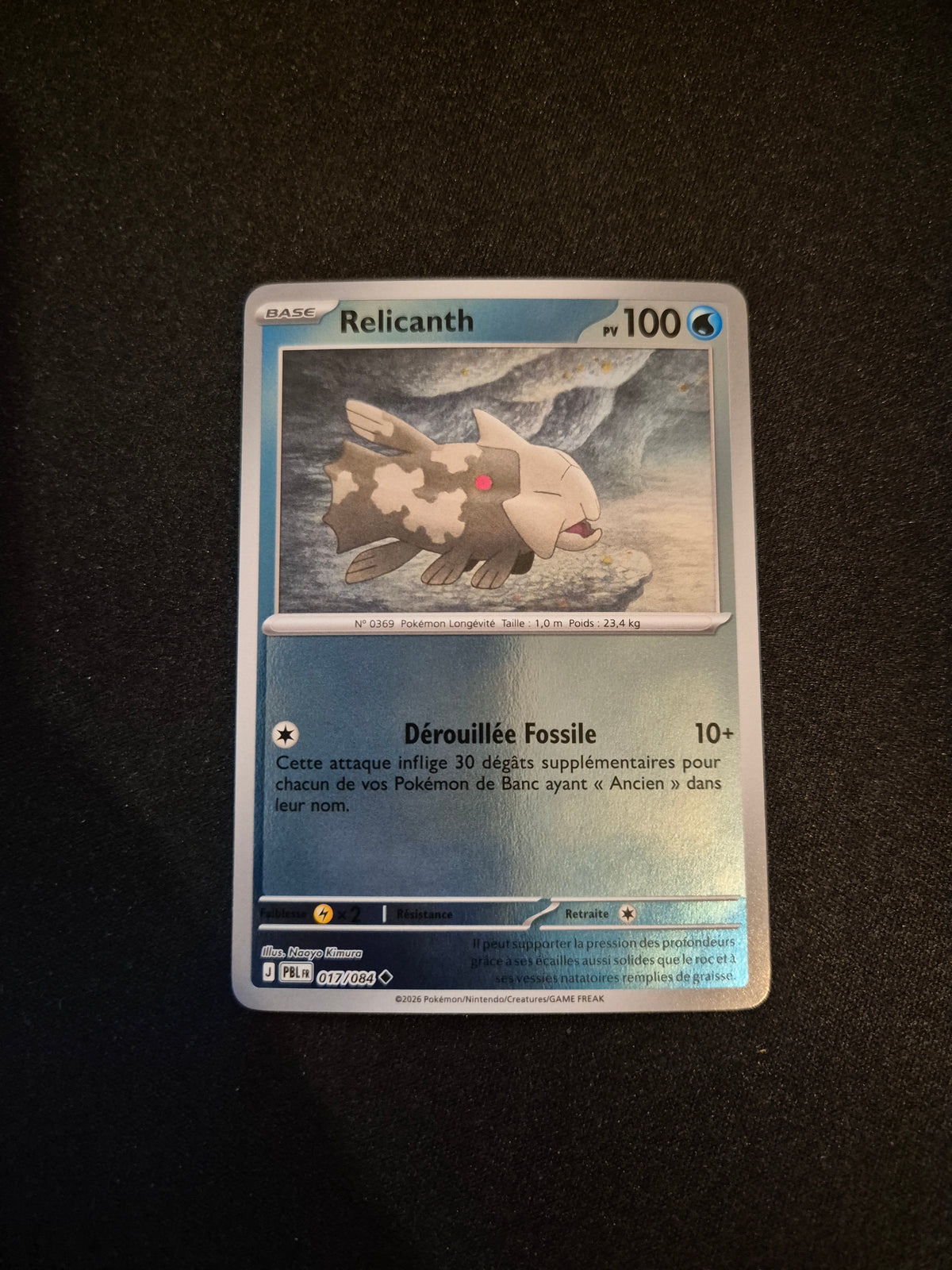 Carte Pokémon Relicanth Reverse 017/084 ME05 Nuit Noire