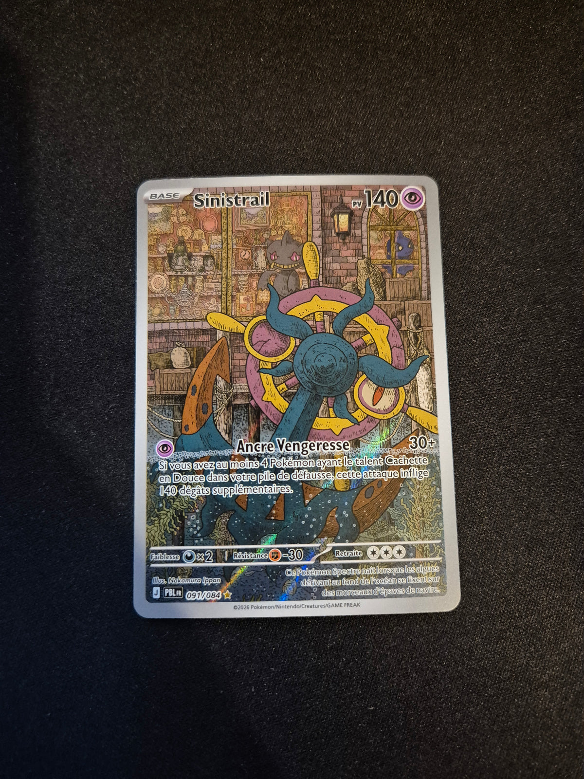 Carte Pokémon Sinistrail Art Rare AR 091/084 ME05 Nuit Noire