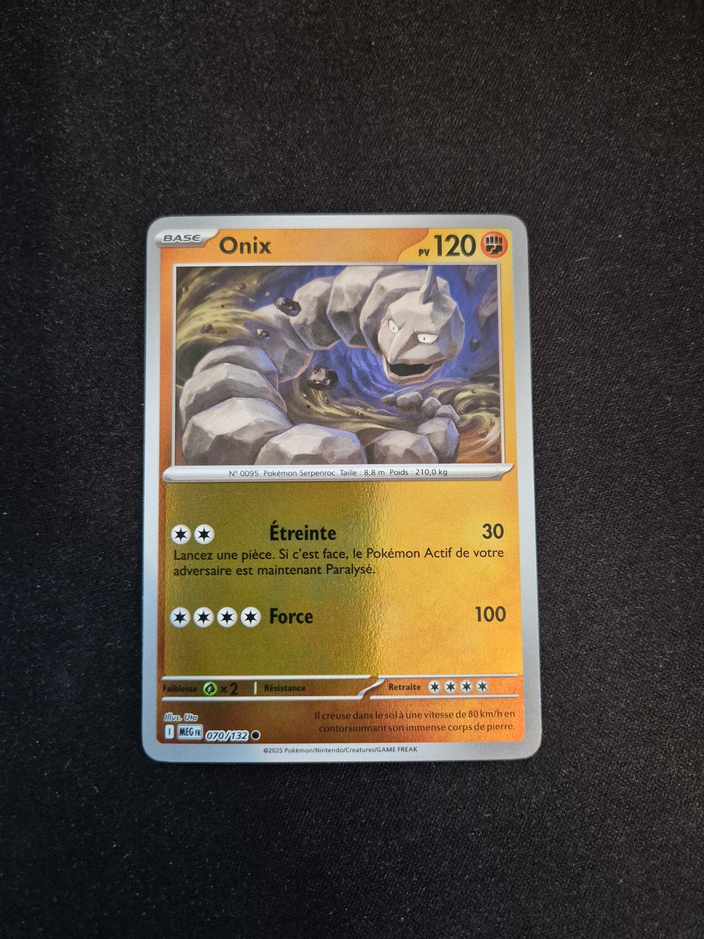 Carte Pokémon Onix Reverse 070/132 ME01 Méga-Évolution