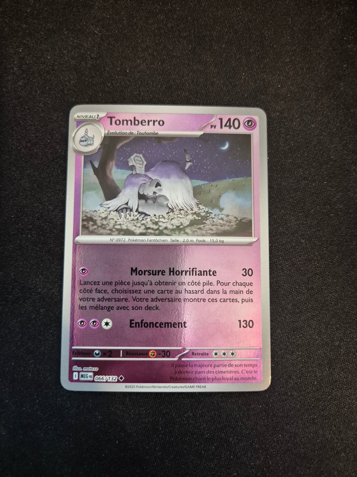 Carte Pokémon Tomberro Reverse 066/132 ME01 Méga-Évolution