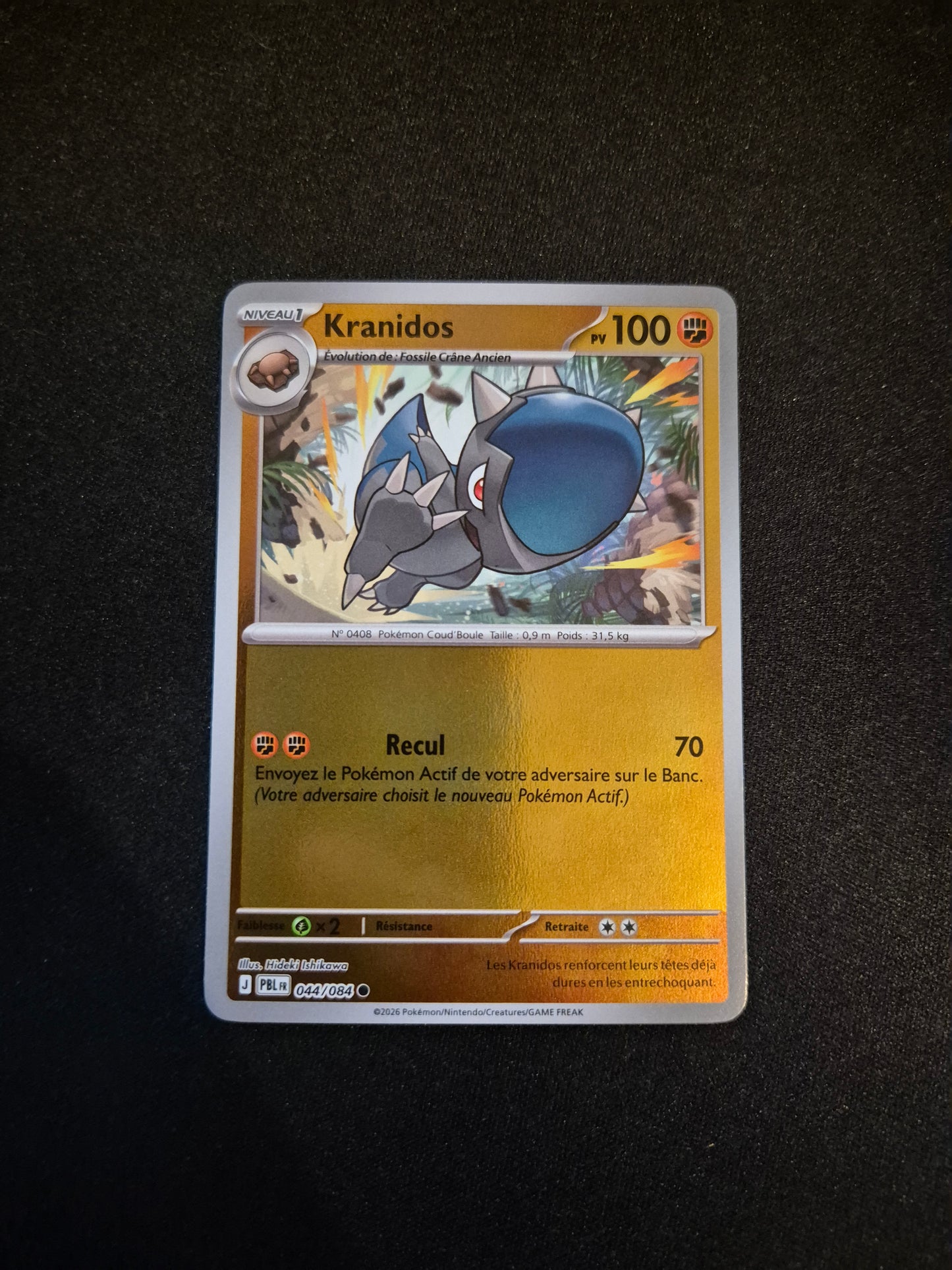 Carte Pokémon Kranidos Reverse 044/084 ME05 Nuit Noire