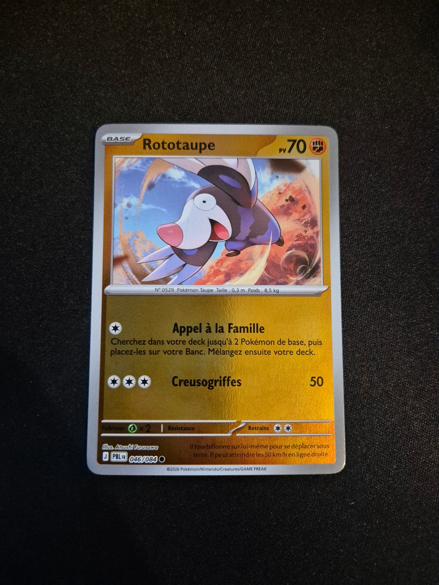Carte Pokémon Rototaupe Reverse 046/084 ME05 Nuit Noire