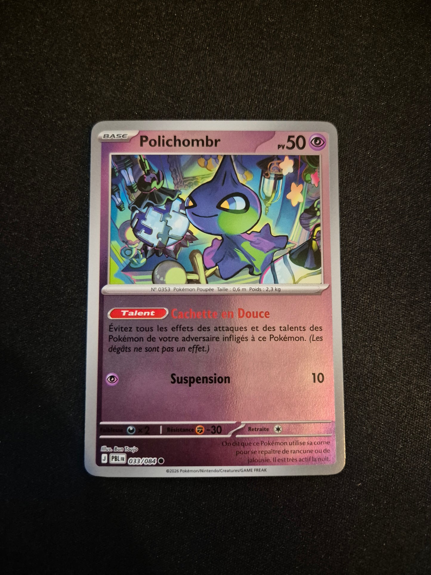 Carte Pokémon Polichombr Reverse 033/084 ME05 Nuit Noire