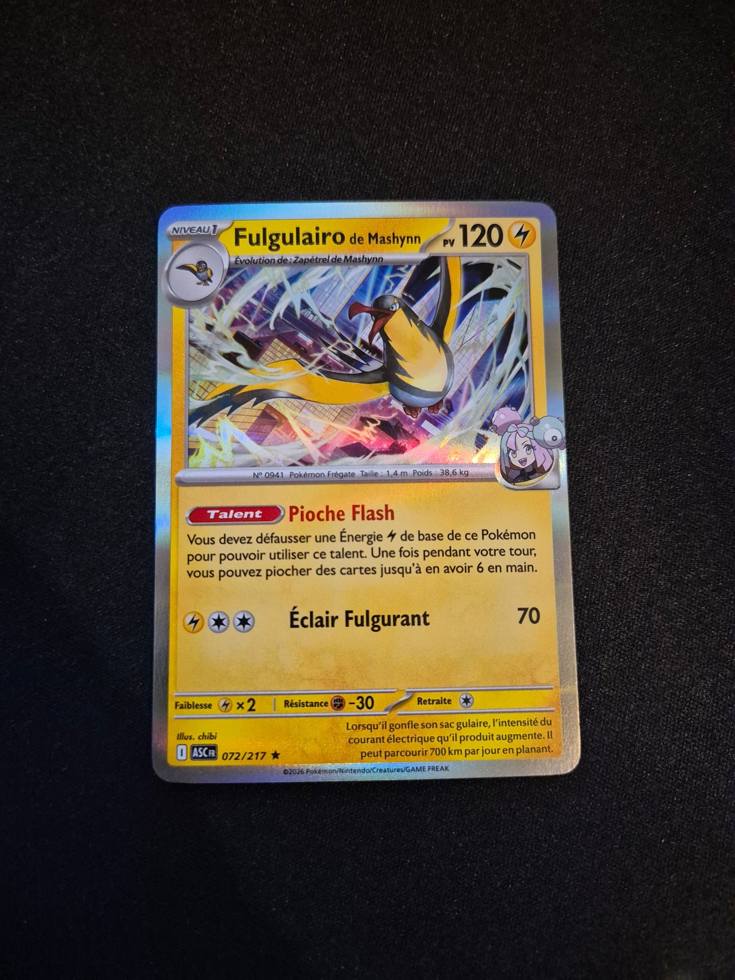 Carte Pokémon Fulgulairo Holo 072/217 ME2.5 Héros Transcendants