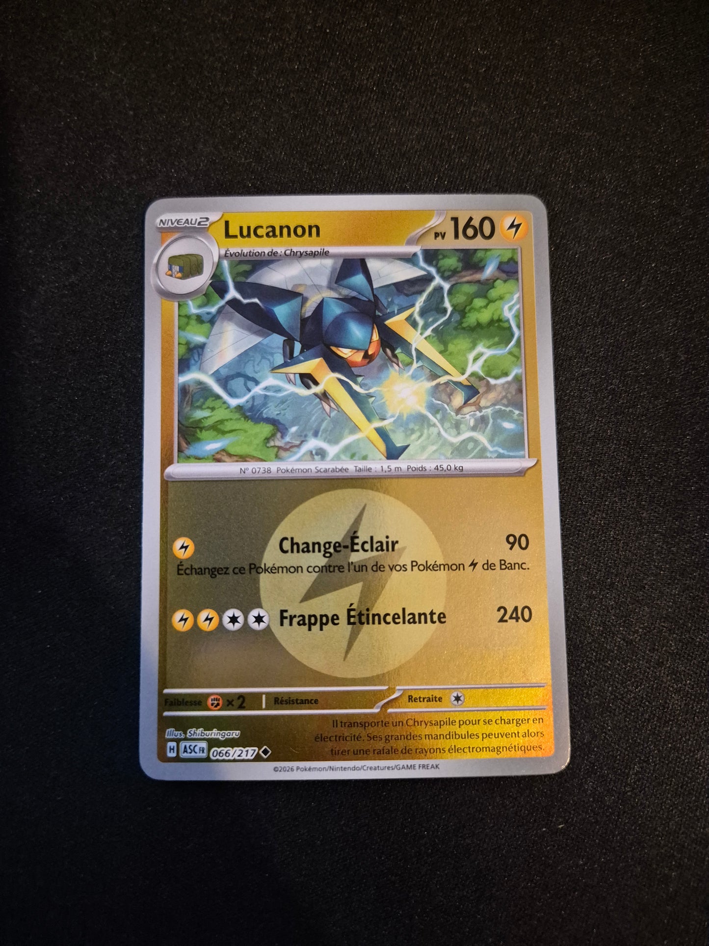 Carte Pokémon Lucanon Reverse Energie 066/217 ME2.5 Héros Transcendants