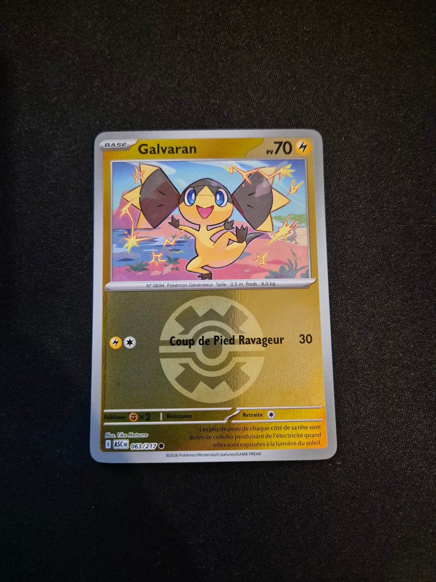Carte Pokémon Galvaran Reverse Pokéball 063/217 ME2.5 Héros Transcendants