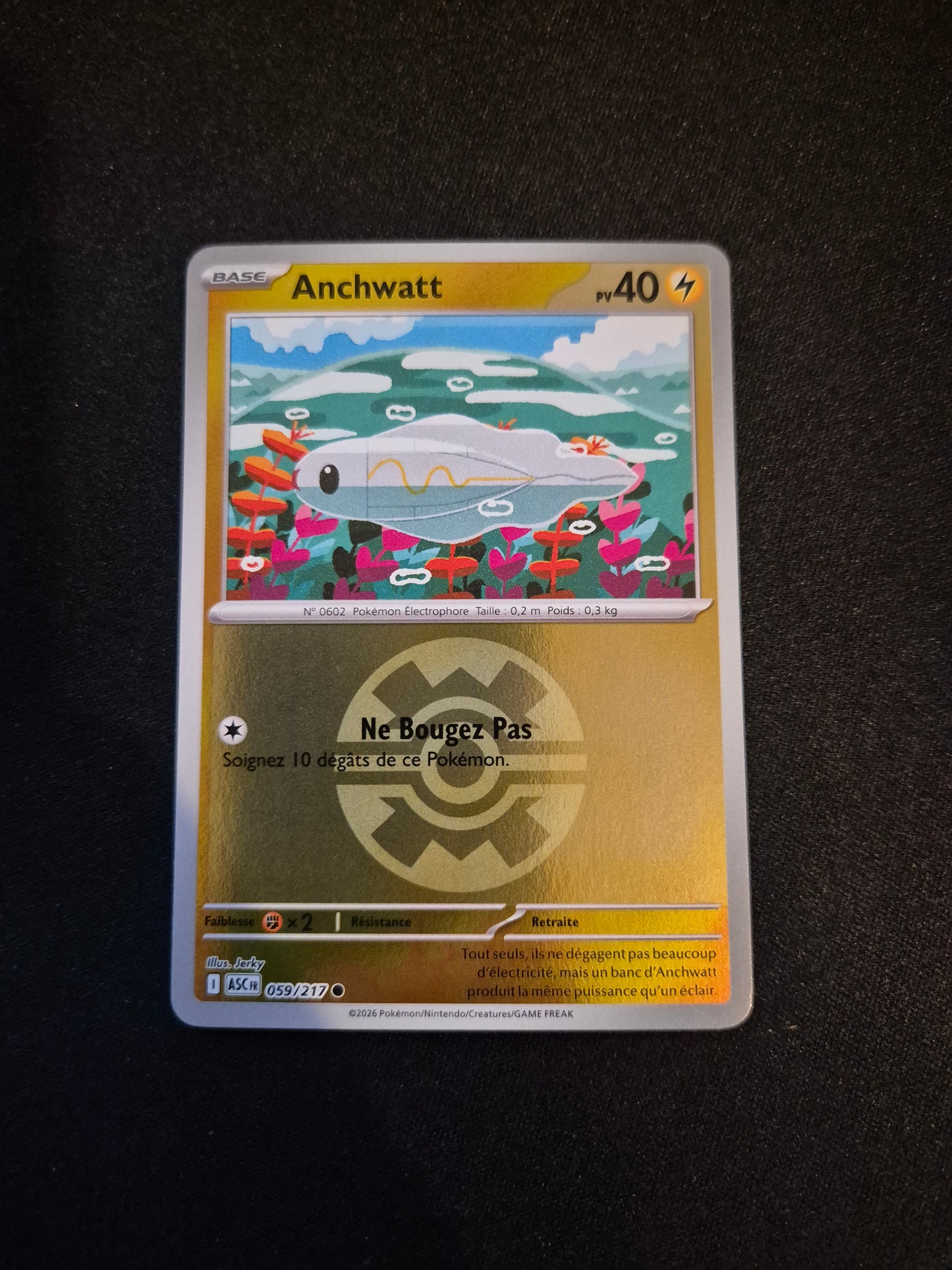 Carte Pokémon Anchwatt Reverse Pokéball 059/217 ME2.5 Héros Transcendants