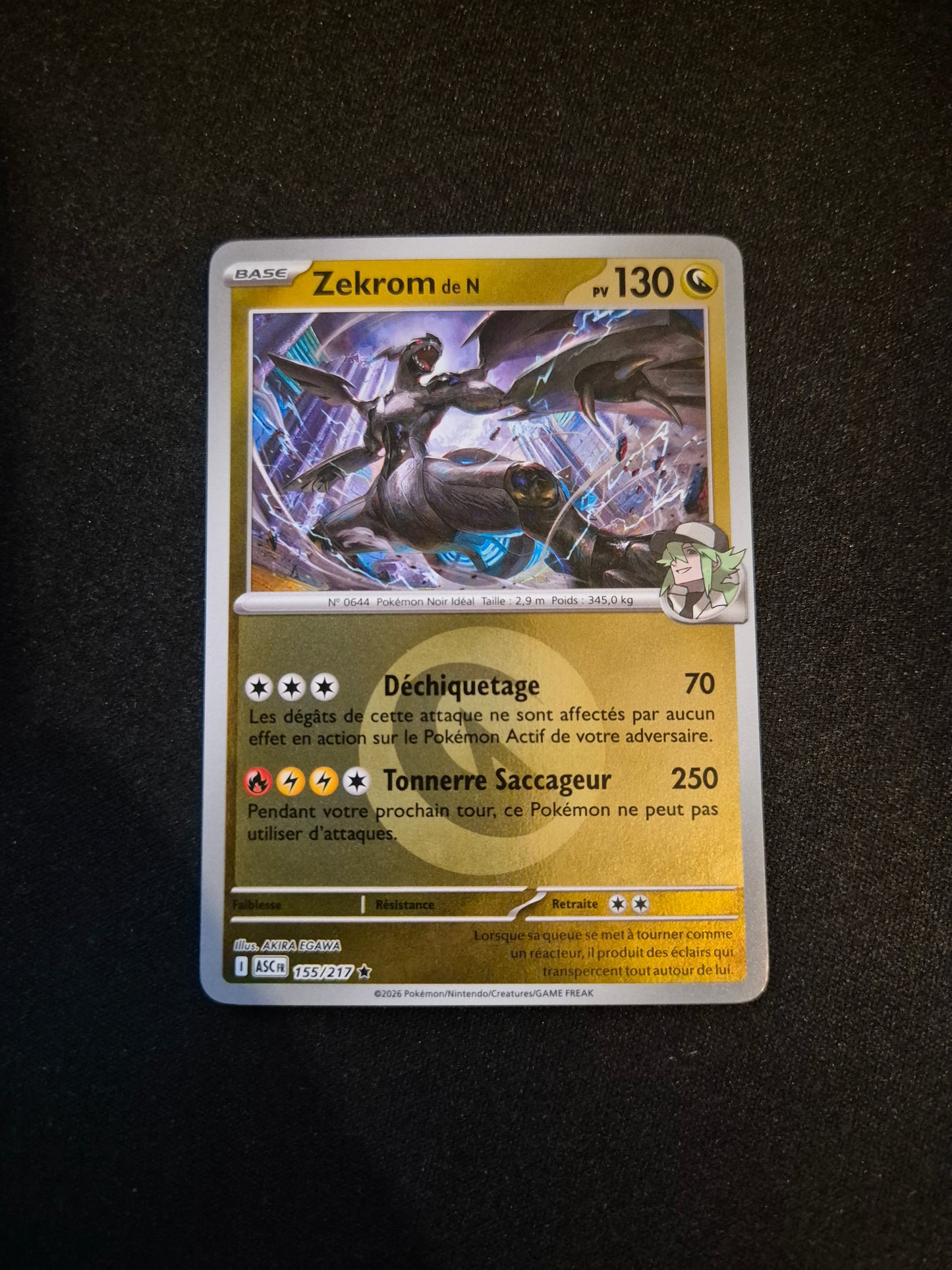 Carte Pokémon Zekrom Reverse Energie 155/217 ME2.5 Héros Transcendants