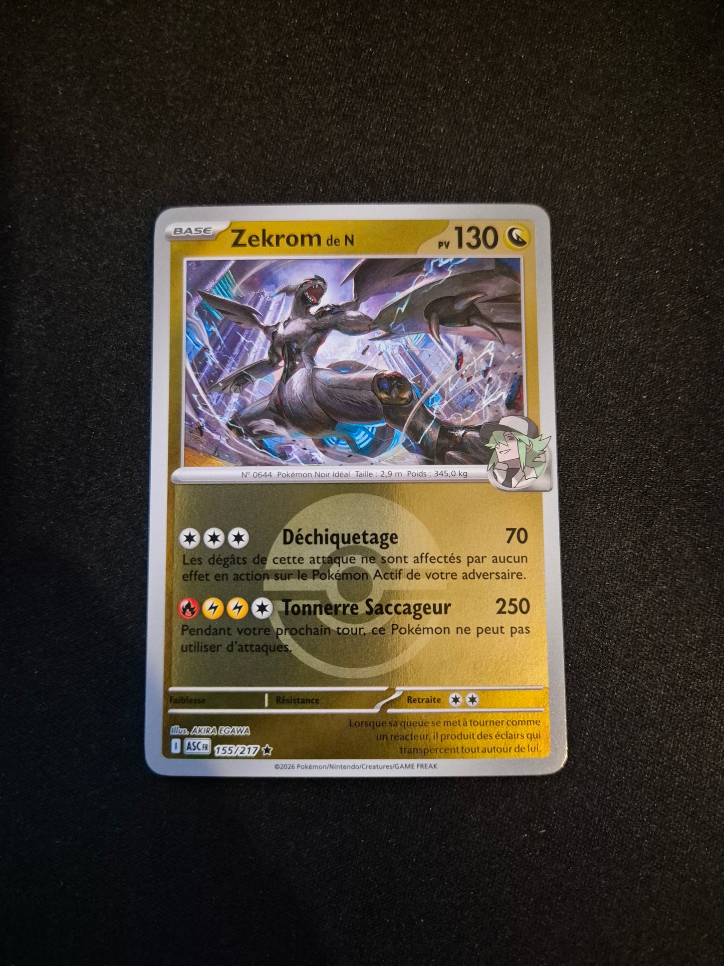 Carte Pokémon Zekrom Reverse Pokéball 155/217 ME2.5 Héros Transcendants