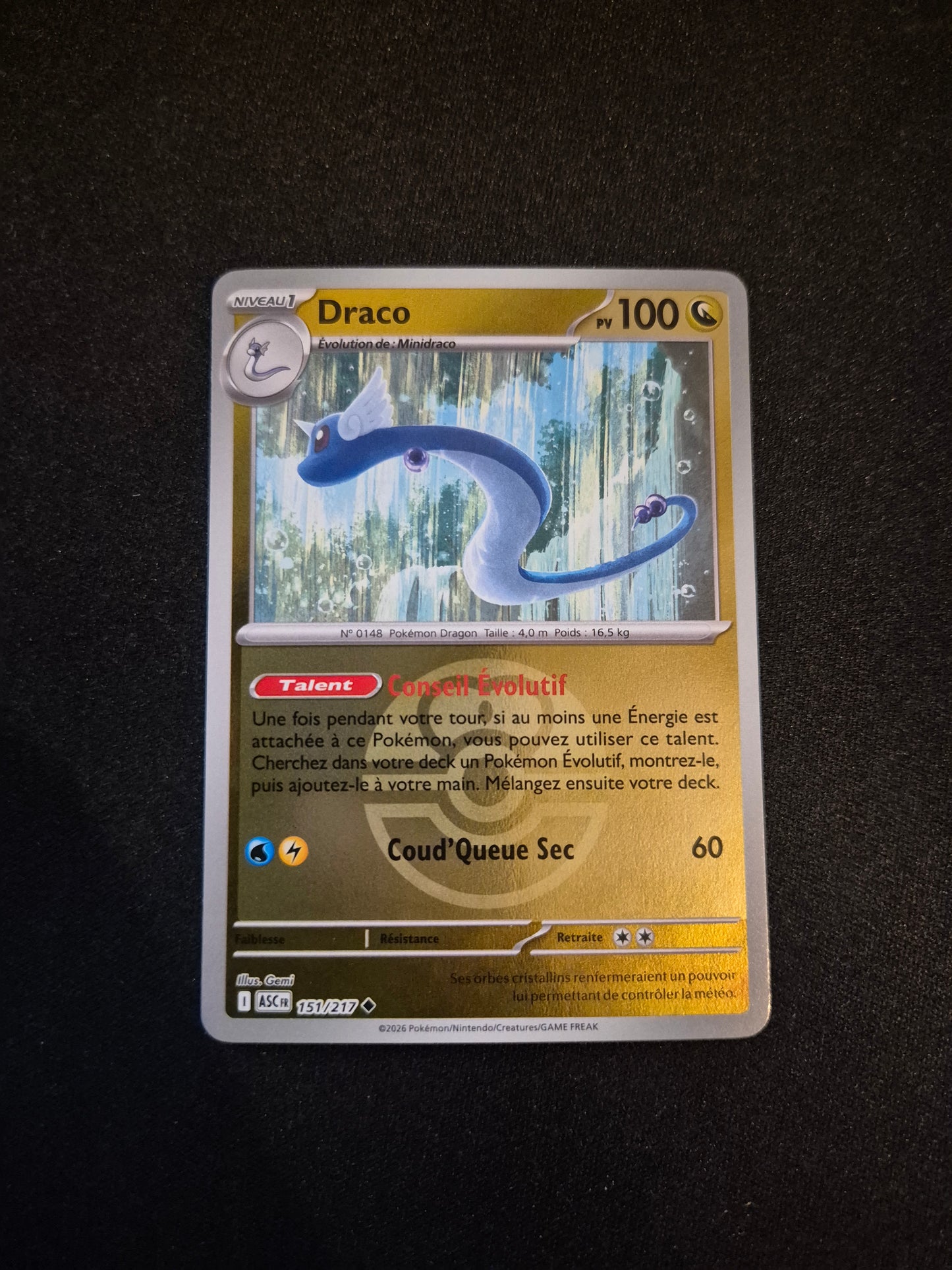 Carte Pokémon Draco Reverse Pokéball 151/217 ME2.5 Héros Transcendants