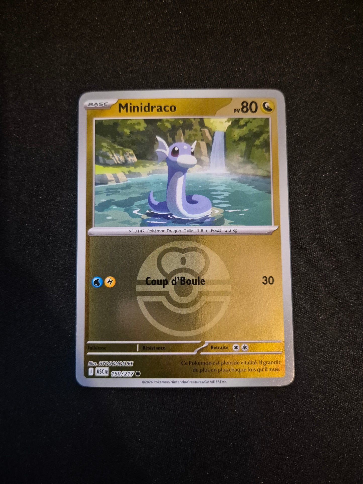 Carte Pokémon Minidraco Reverse Pokéball 150/217 ME2.5 Héros Transcendants