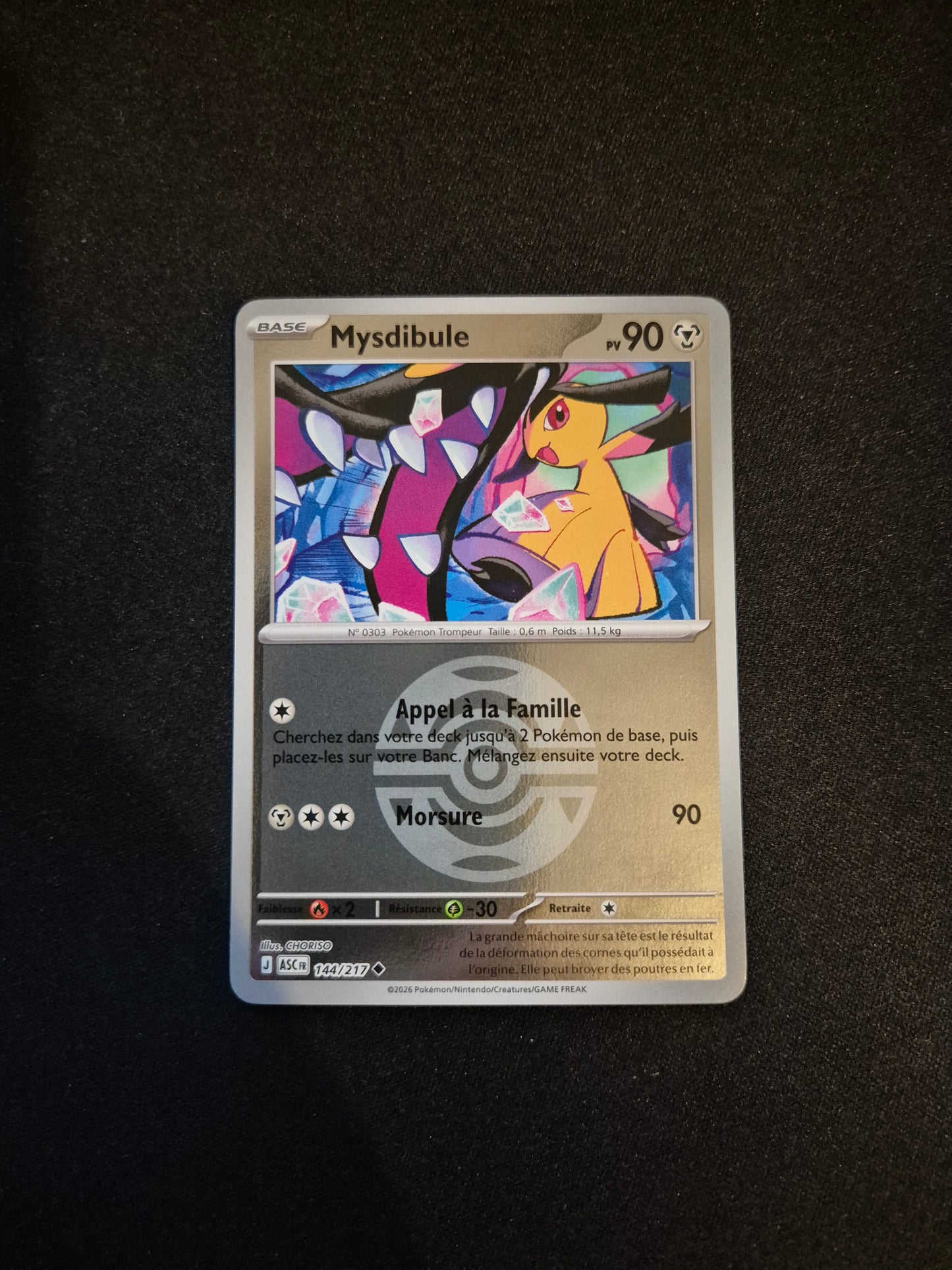 Carte Pokémon Mysdibule Reverse Pokéball 144/217 ME2.5 Héros Transcendants
