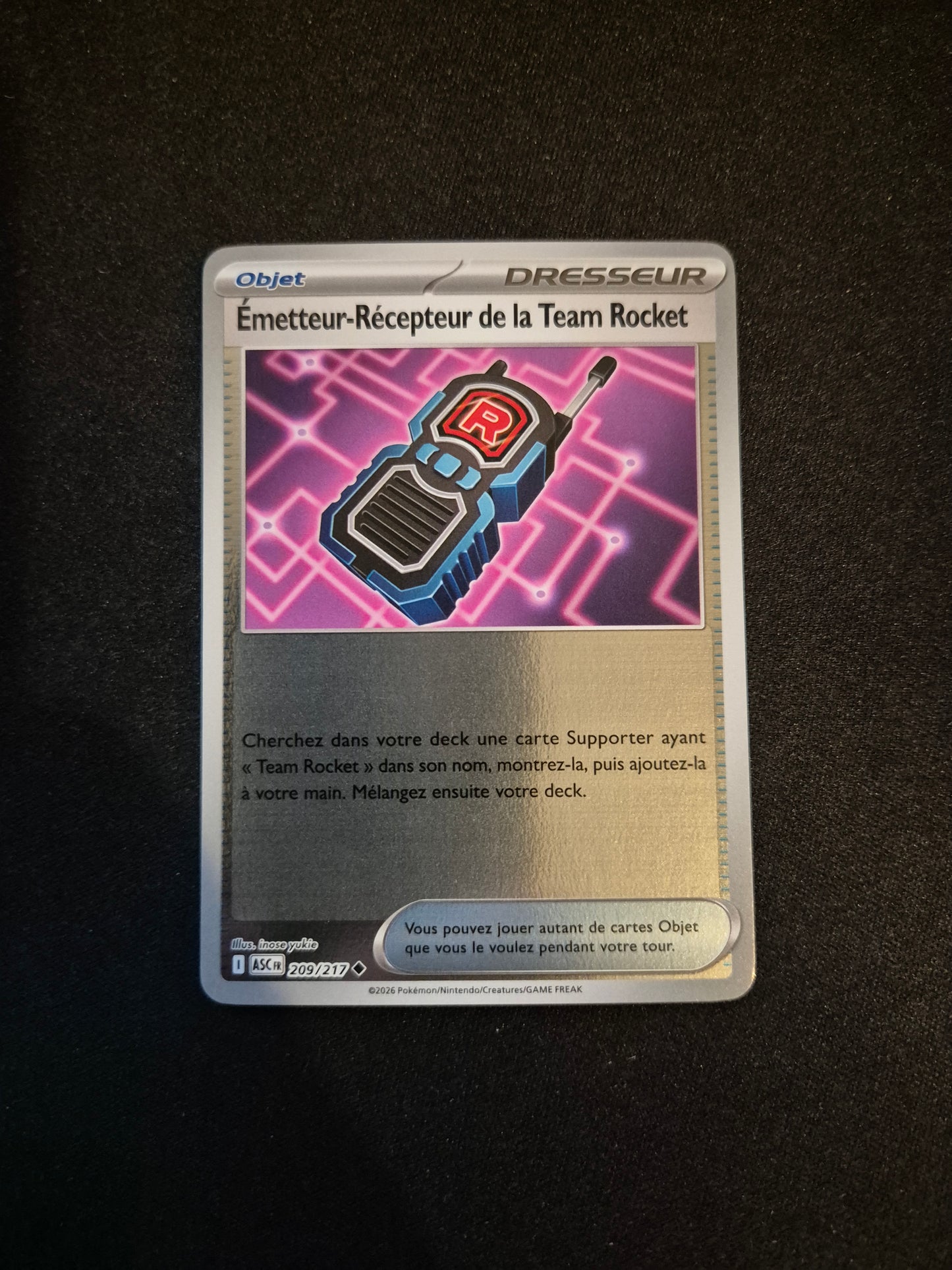 Carte Pokémon Emetteur-Récepteur de la Team Rocket Reverse 209/217 ME2.5 Héros Transcendants