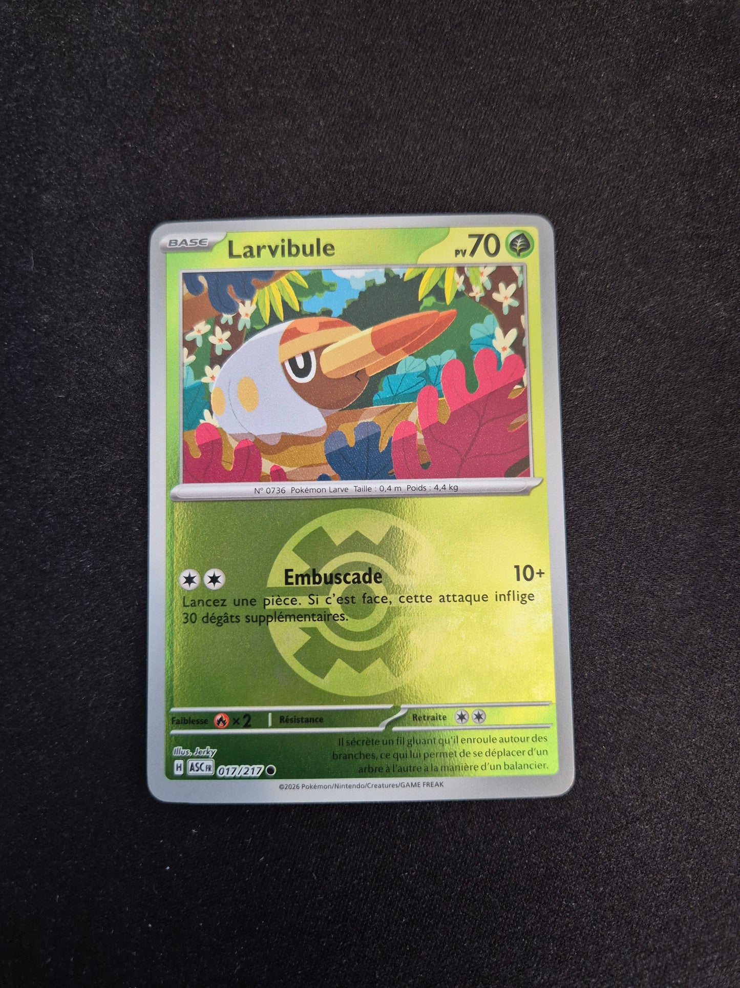 Carte Pokémon Larvibule Reverse Pokéball 017/217 ME2.5 Héros Transcendants