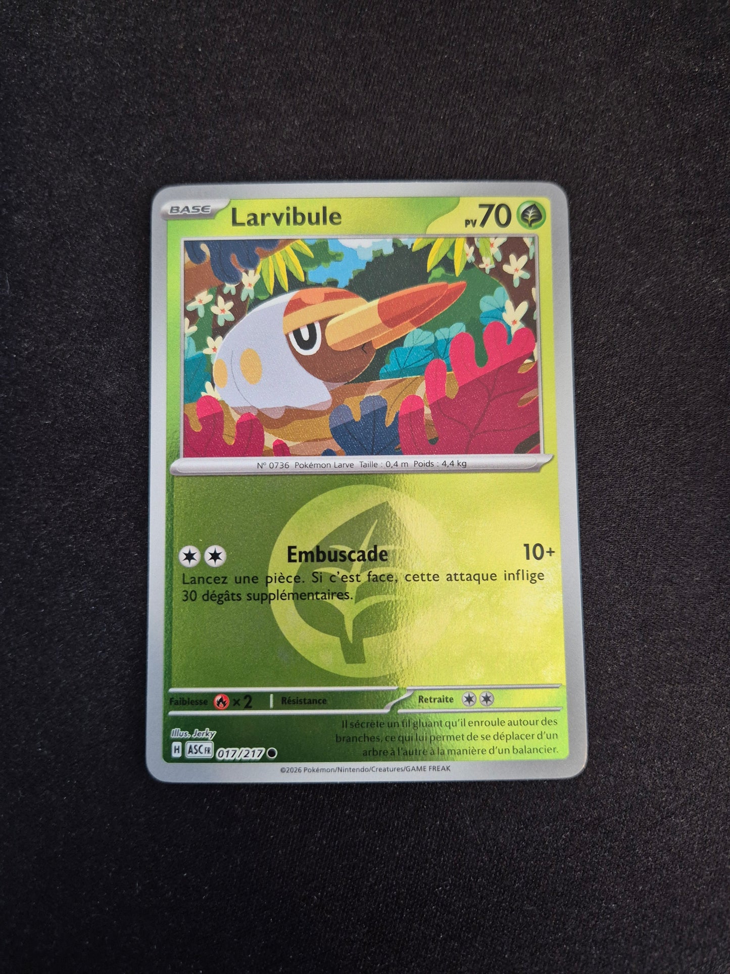 Carte Pokémon Larvibule Reverse Energie 017/217 ME2.5 Héros Transcendants