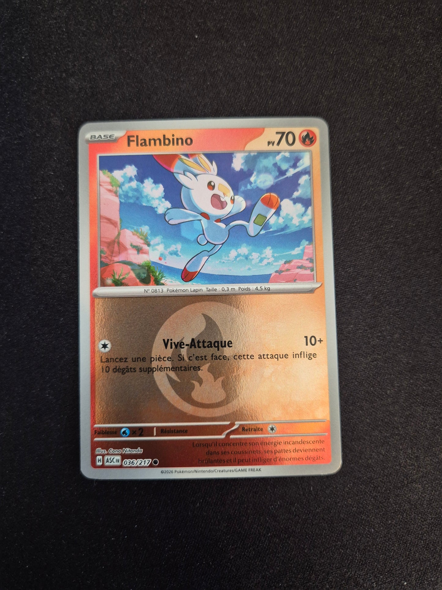 Carte Pokémon Flambino Reverse Energie 036/217 ME2.5 Héros Transcendants