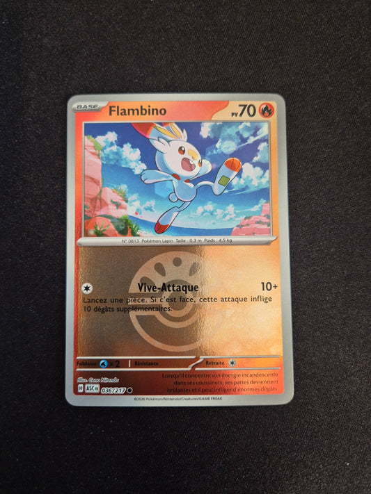 Carte Pokémon Flambino Reverse Pokéball 036/217 ME2.5 Héros Transcendants