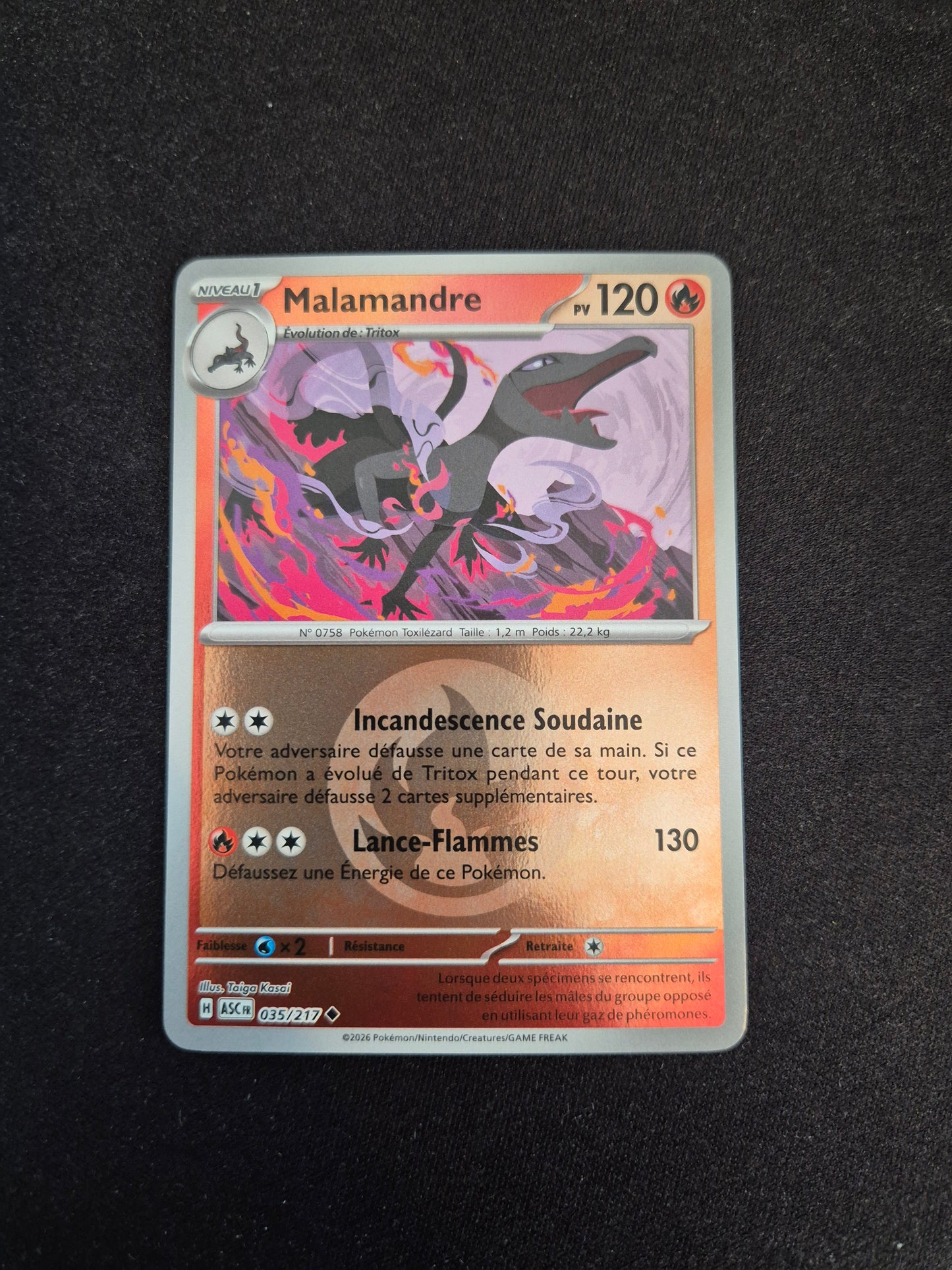 Carte Pokémon Malamandre Reverse Energie 035/217 ME2.5 Héros Transcendants