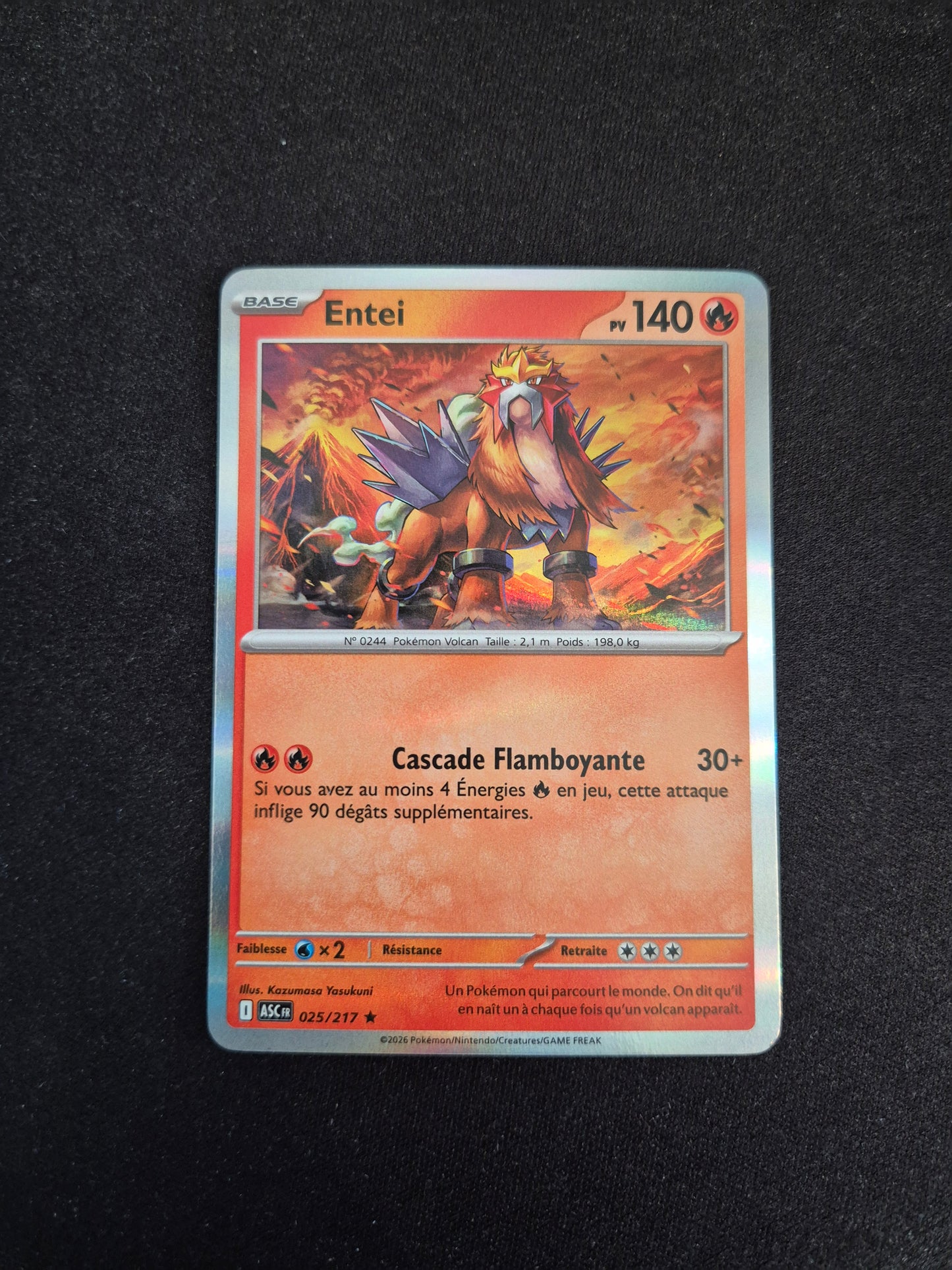 Carte Pokémon Entei Holo 025/217 ME2.5 Héros Transcendants