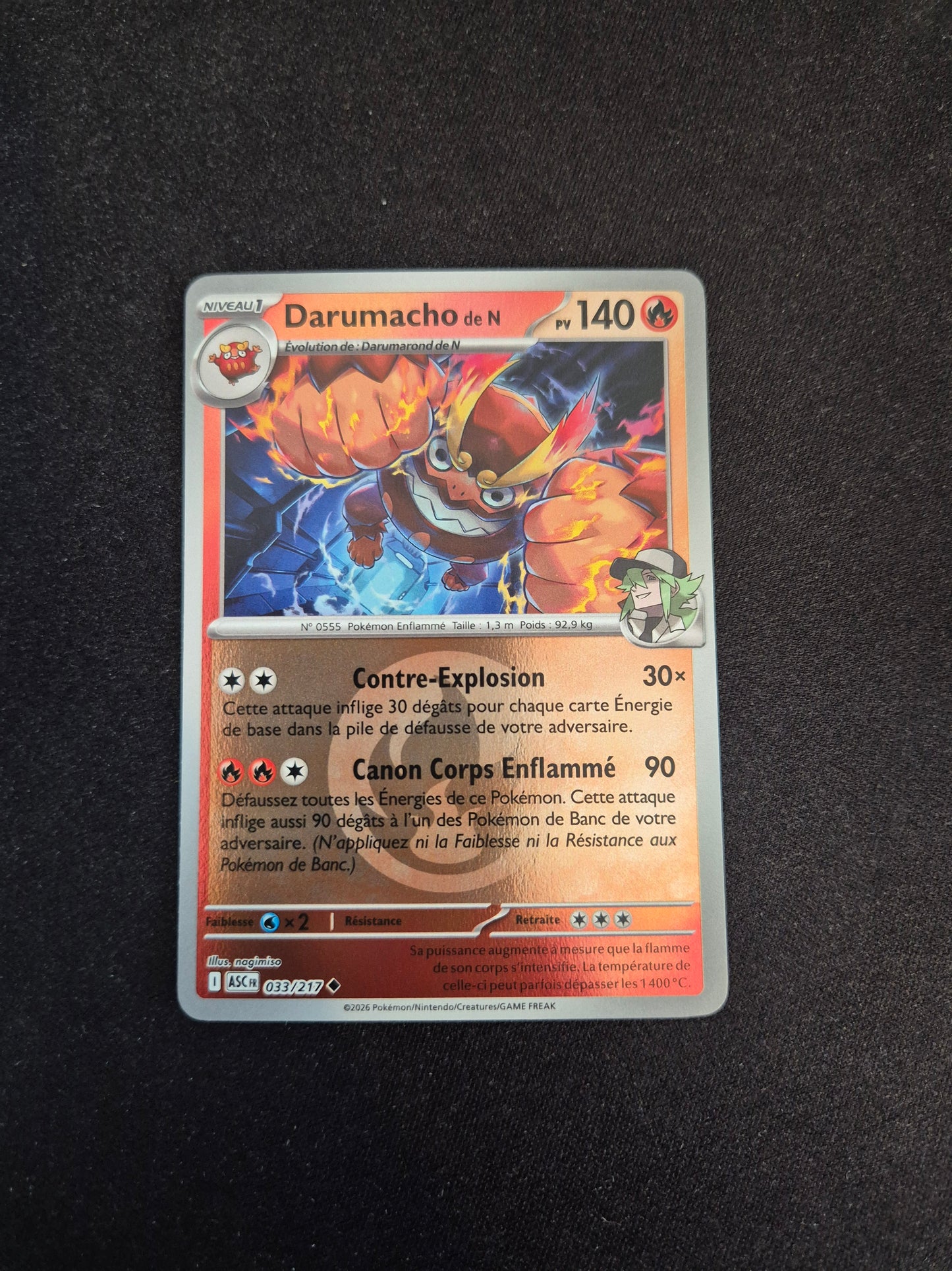 Carte Pokémon Darumacho Reverse Energie 033/217 ME2.5 Héros Transcendants