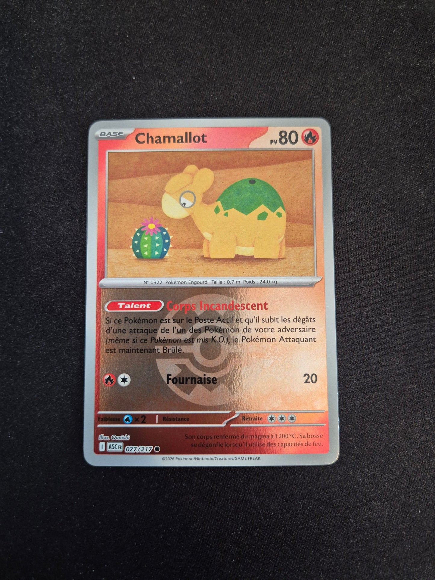 Carte Pokémon Chamallot Reverse Pokéball 027/217 ME2.5 Héros Transcendants