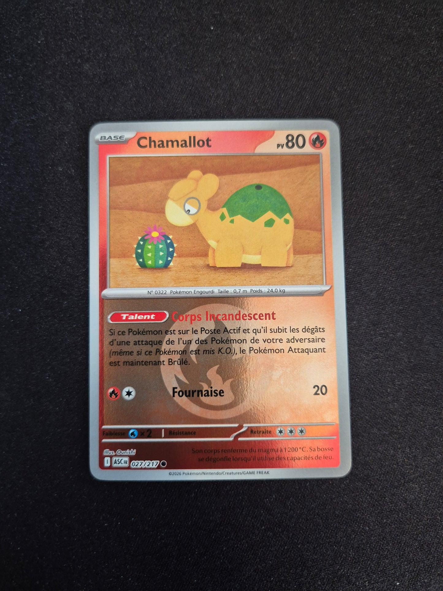 Carte Pokémon Chamallot Reverse Energie 027/217 ME2.5 Héros Transcendants