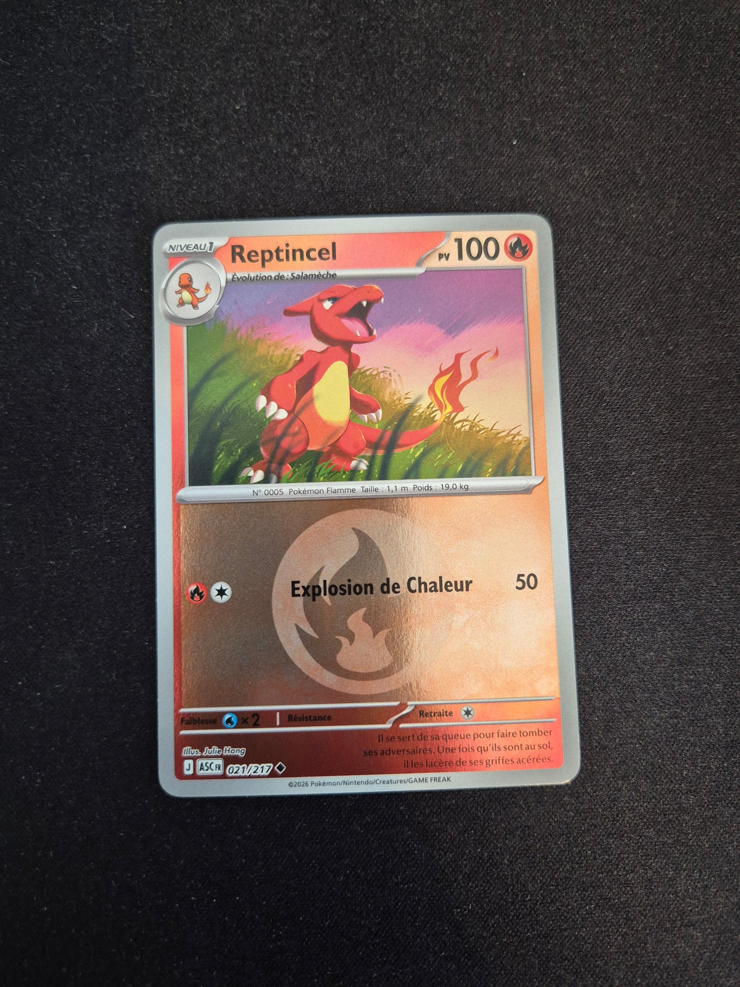 Carte Pokémon Reptincel Reverse Energie 021/217 ME2.5 Héros Transcendants