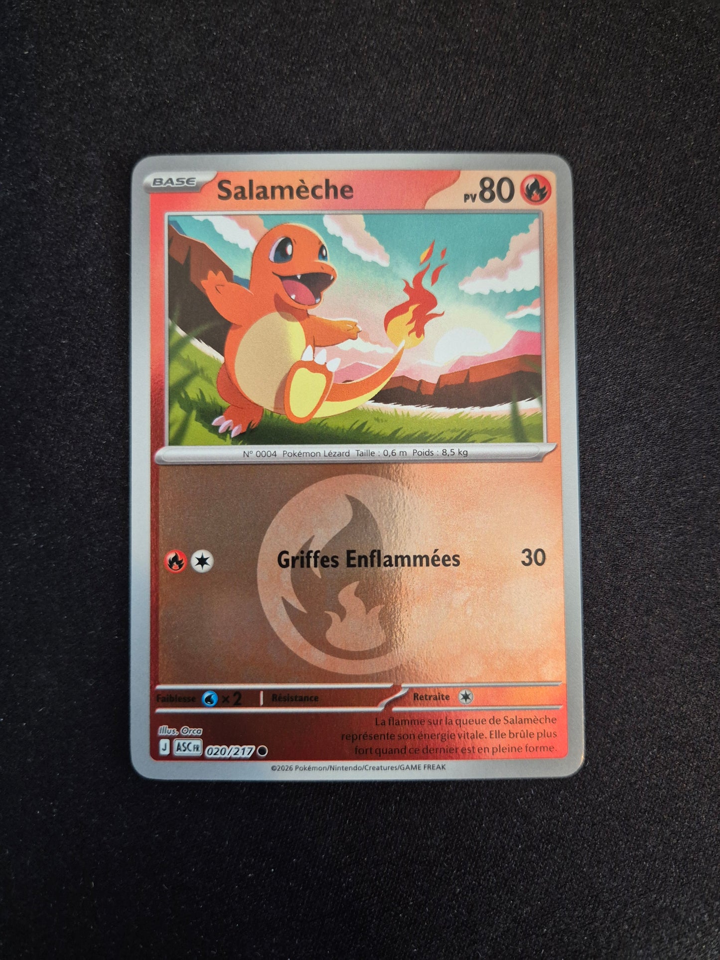 Carte Pokémon Salamèche Reverse Energie 020/217 ME2.5 Héros Transcendants