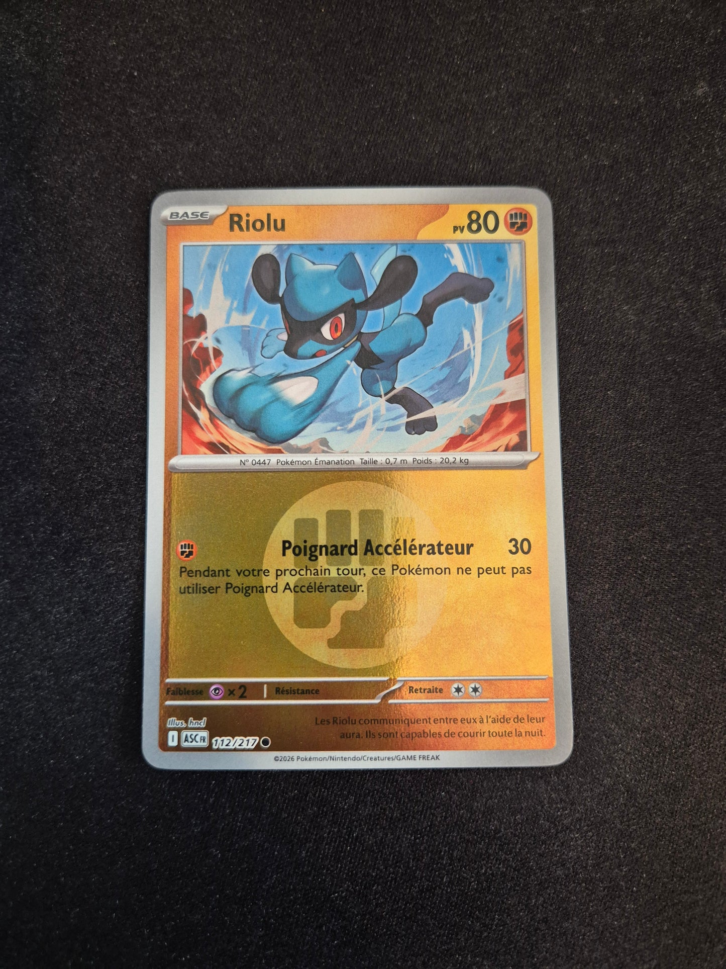 Carte Pokémon Riolu Reverse Energie 112/217 ME2.5 Héros Transcendants