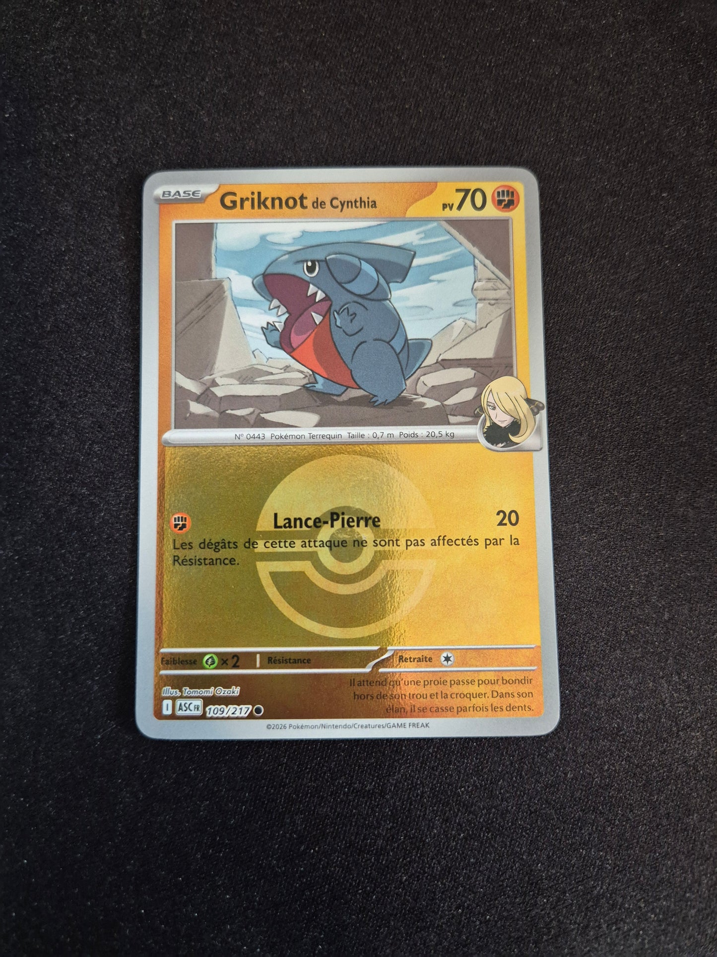 Carte Pokémon Griknot Reverse Pokéball 109/217 ME2.5 Héros Transcendants