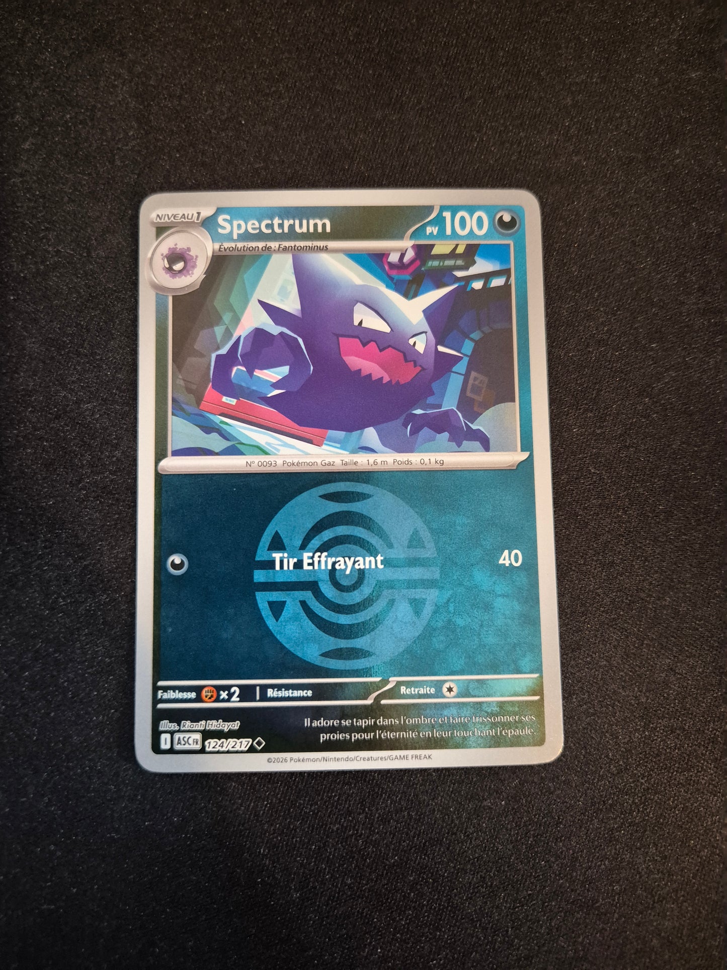 Carte Pokémon Spectrum Reverse Pokéball 124/217 ME2.5 Héros Transcendants
