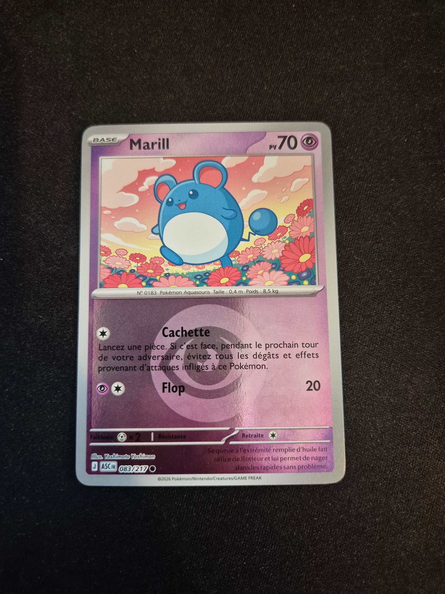 Carte Pokémon Marill Reverse Energie 083/217 ME2.5 Héros Transcendants