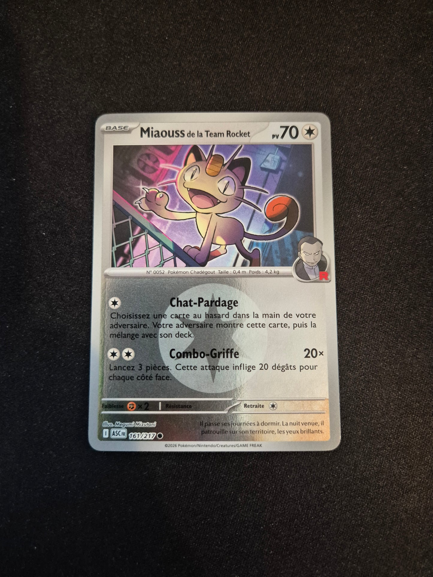 Carte Pokémon Miaouss Reverse Energie 161/217 ME2.5 Héros Transcendants