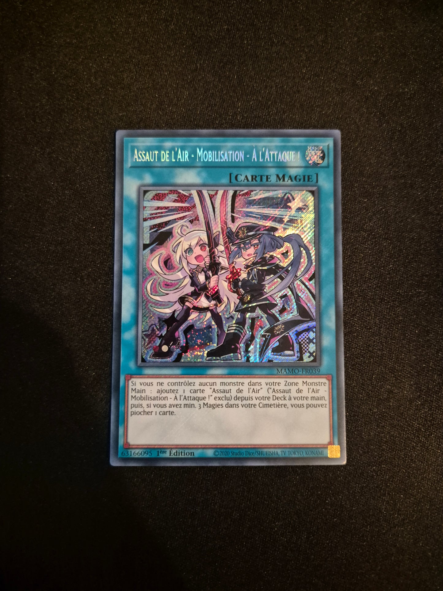 Carte Yu-Gi-Oh! Assaut de l'air Mobilisation A l'Attaque Secret Rare MAMO-FR039