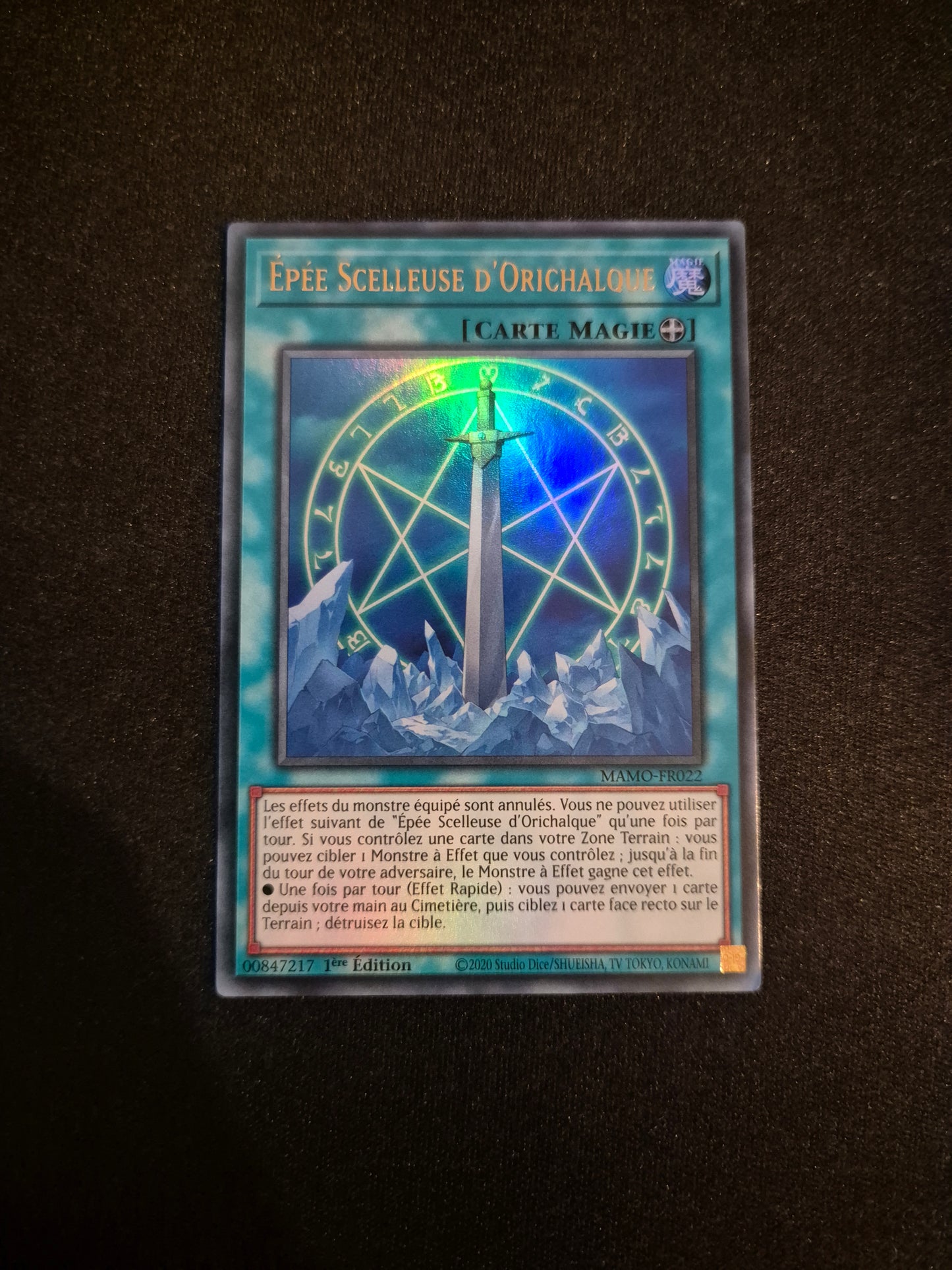 Carte Yu-Gi-Oh! Epée Scelleuse d'Orichalque Ultra Rare MAMO-FR022