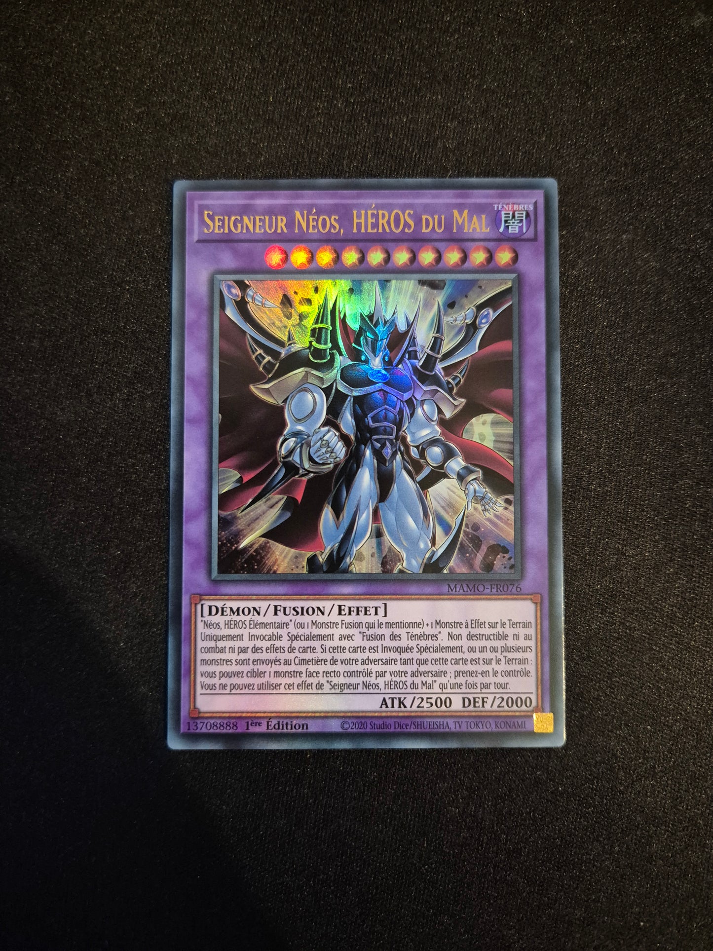 Carte Yu-Gi-Oh! Seigneur Néos Héros du Mal Ultra Rare MAMO-FR076