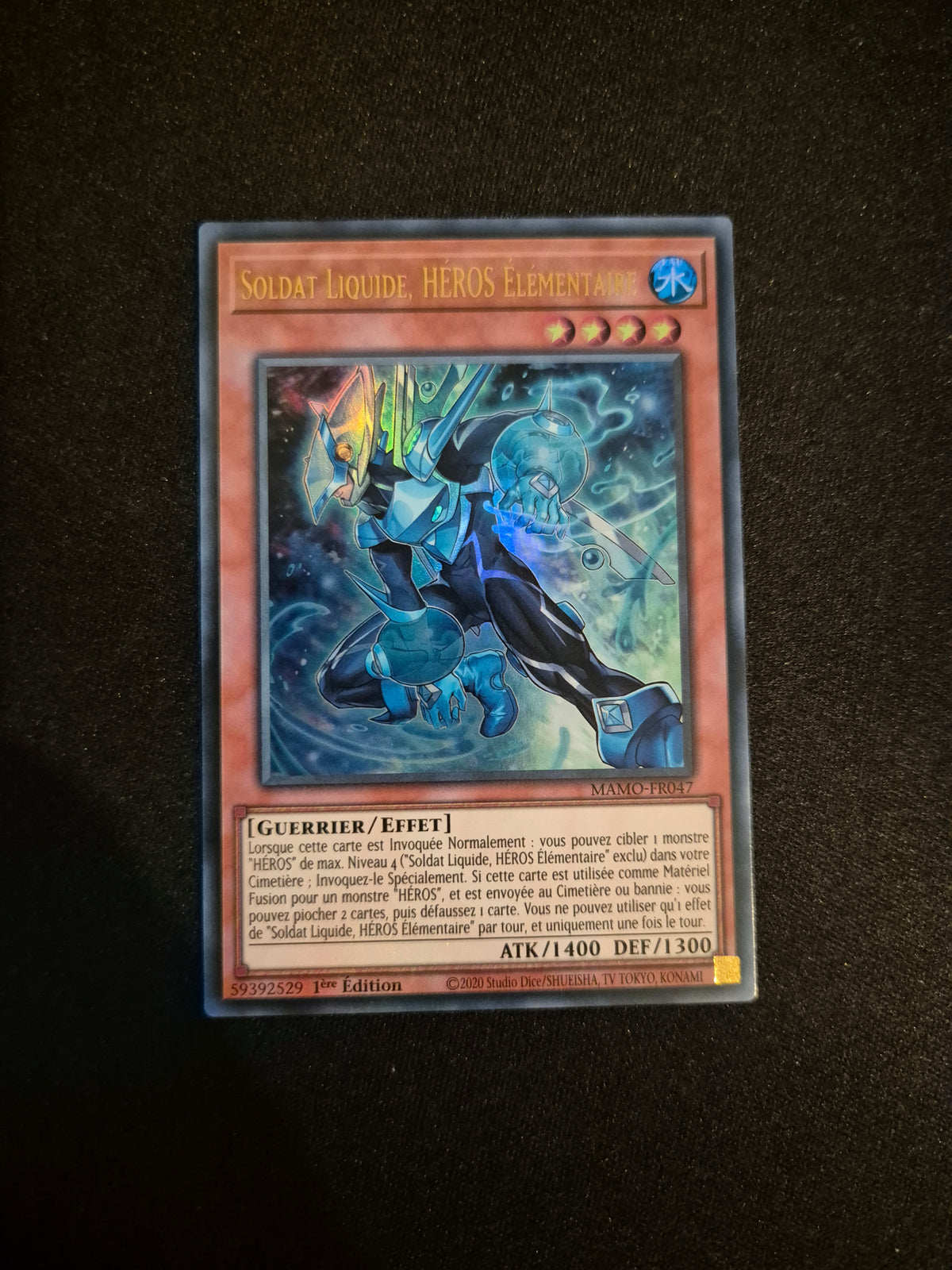 Carte Yu-Gi-Oh! Soldat Liquide Héros Elémantaire Ultra Rare MAMO-FR047