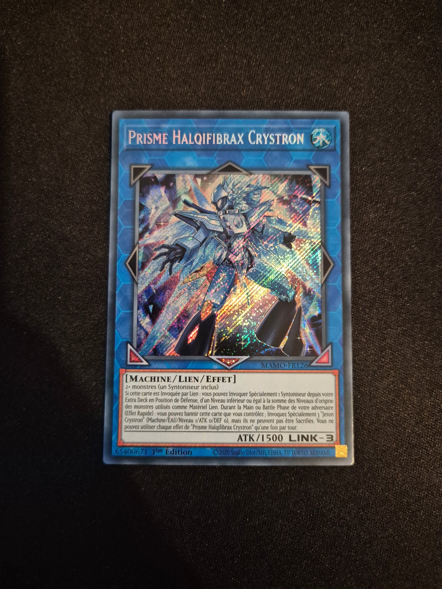 Carte Yu-Gi-Oh! Prisme Halqifibrax Crystron Secret Rare MAMO-FR126