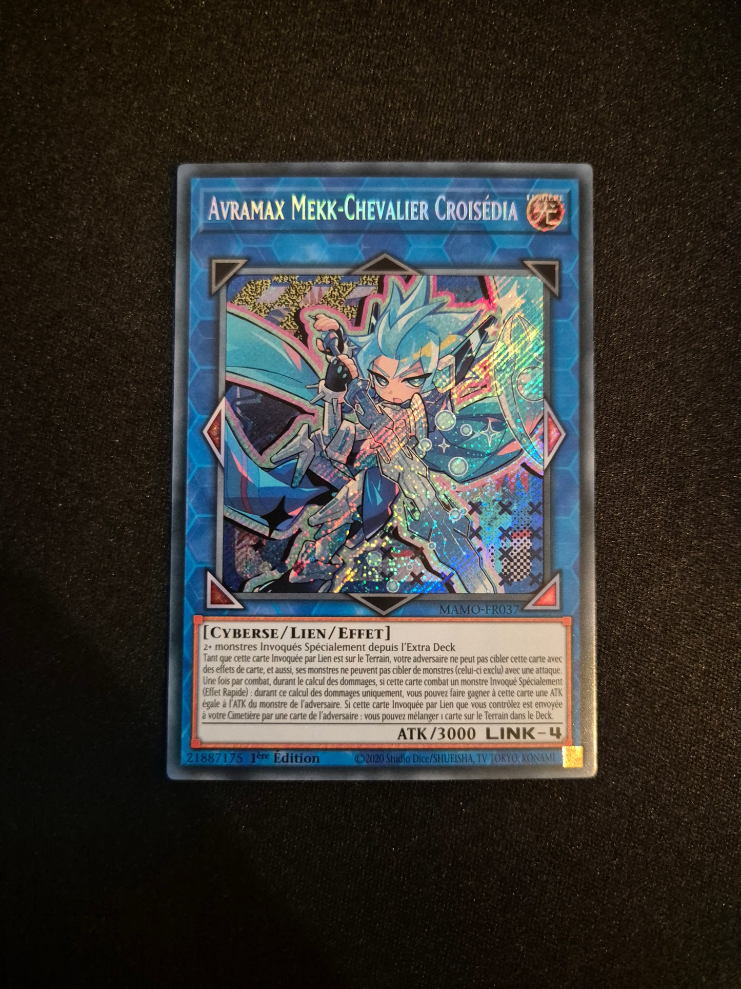 Carte Yu-Gi-Oh! Avramax Mekk-Chevalier Croisédia Secret Rare MAMO-FR037